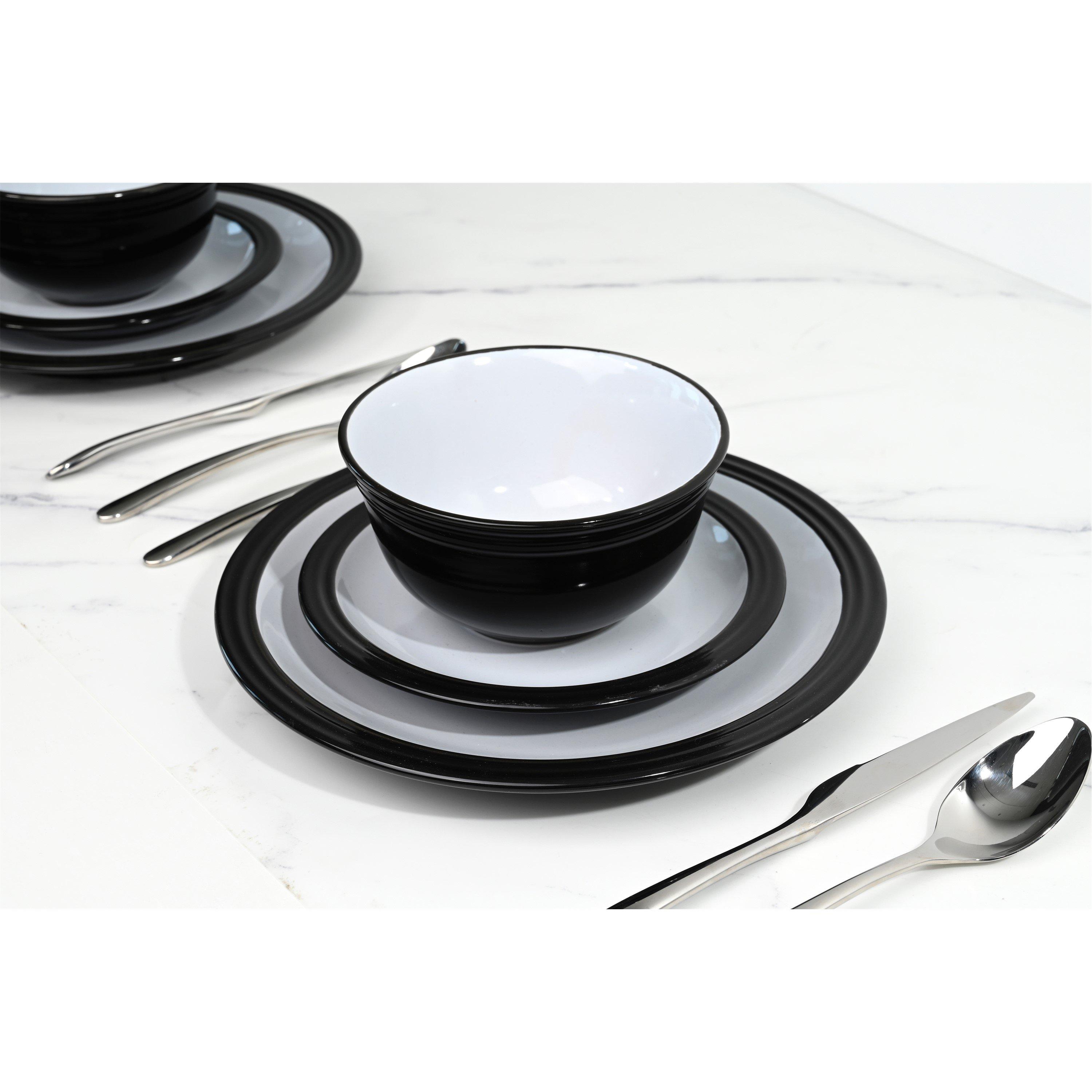 Black - Waterside - 16PC Camden Black Dinner Set - 2