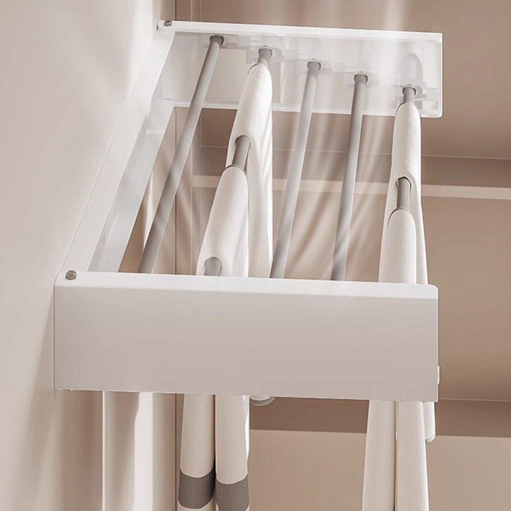 White - LIFE IDEAS - Space-Saving Wall Mounted Towel Drying Rack - 2