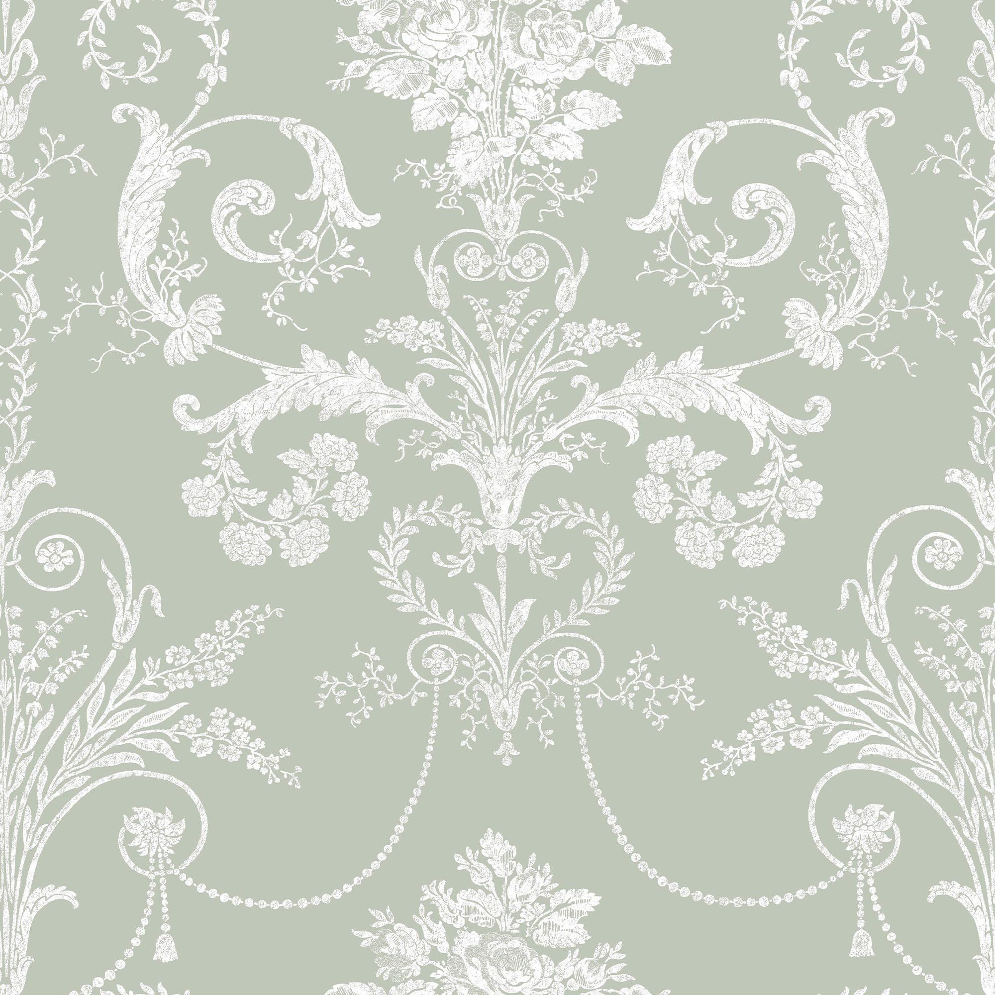 Green - Laura Ashley - Belvedere Sage Green Wallpaper - 3