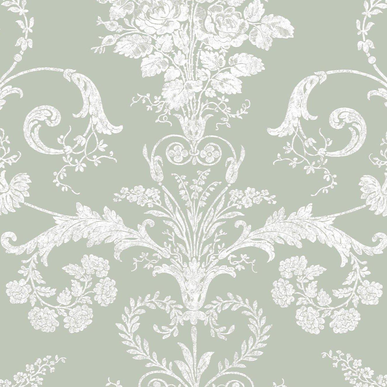 Green - Laura Ashley - Belvedere Sage Green Wallpaper - 5