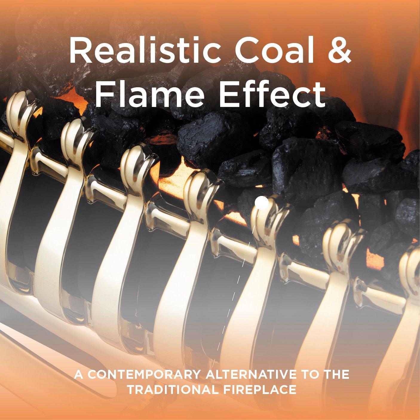 Brass - Warmlite - Whitby 2KW Electric Fire Inset with Remote Control - 6