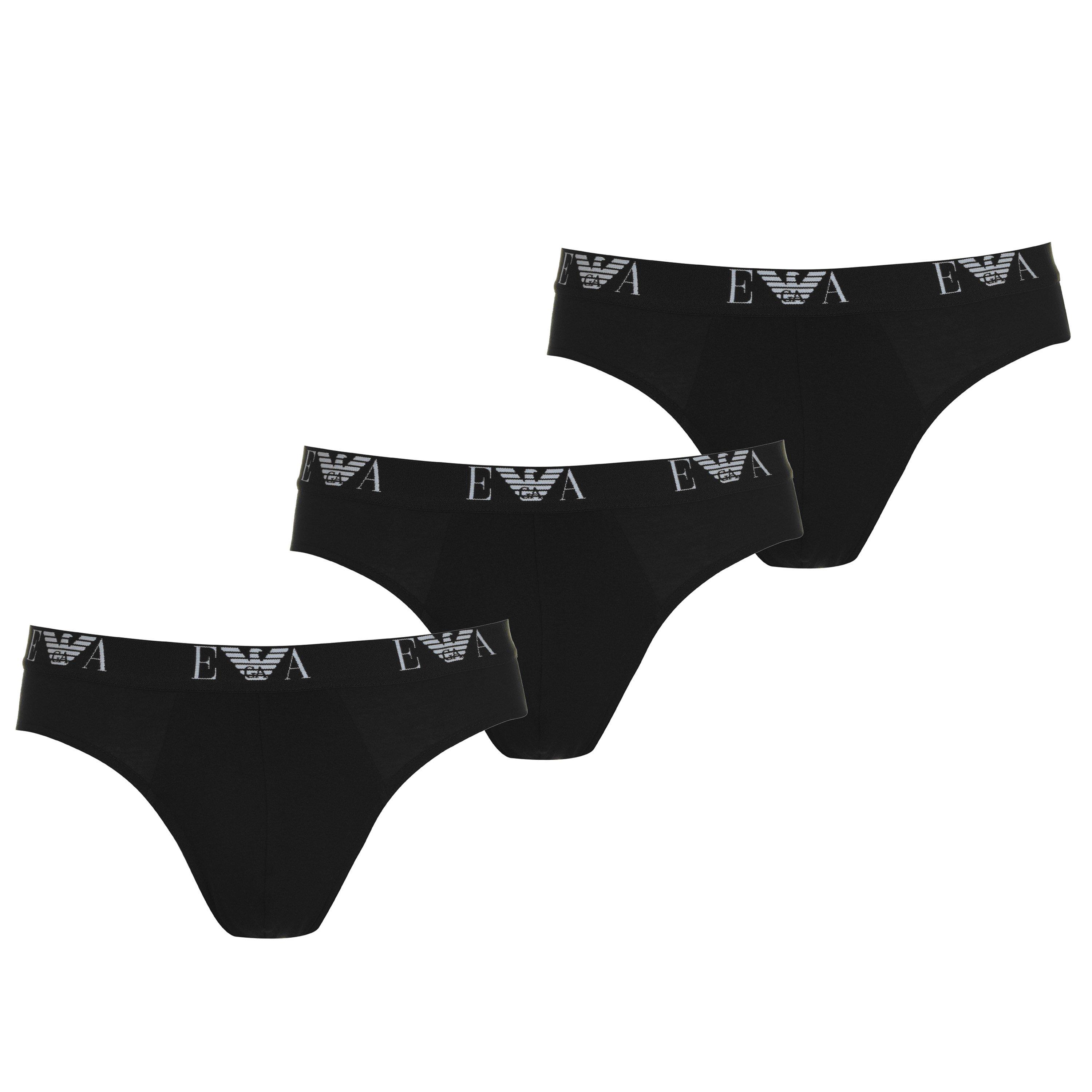 Emporio Armani Men's 3 Pack Briefs - Black 21320 - X Large