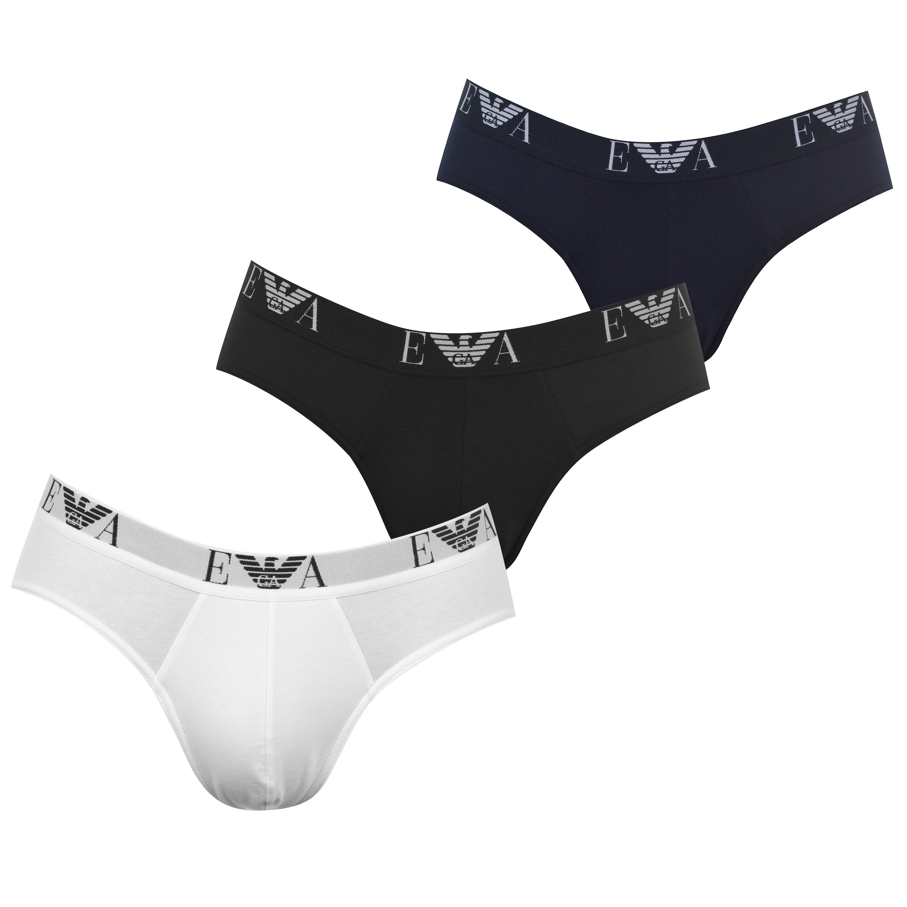 Emporio Armani 3 Pack Briefs - Blk/Nvy/Wh56110 - Small