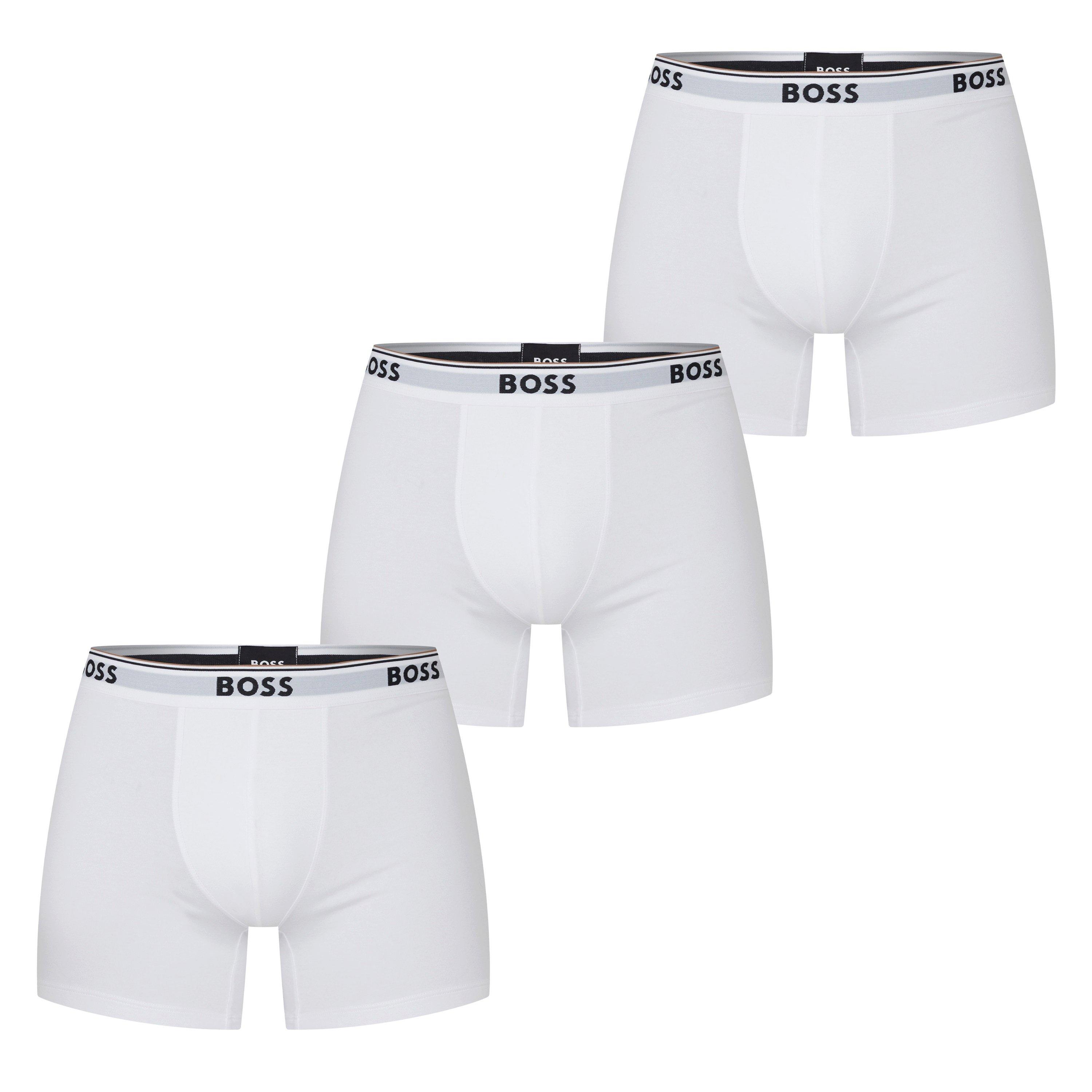 Boss BOSS Bodywear 3 Pack Boxer Briefs with Logo Detail - White 100 - Large