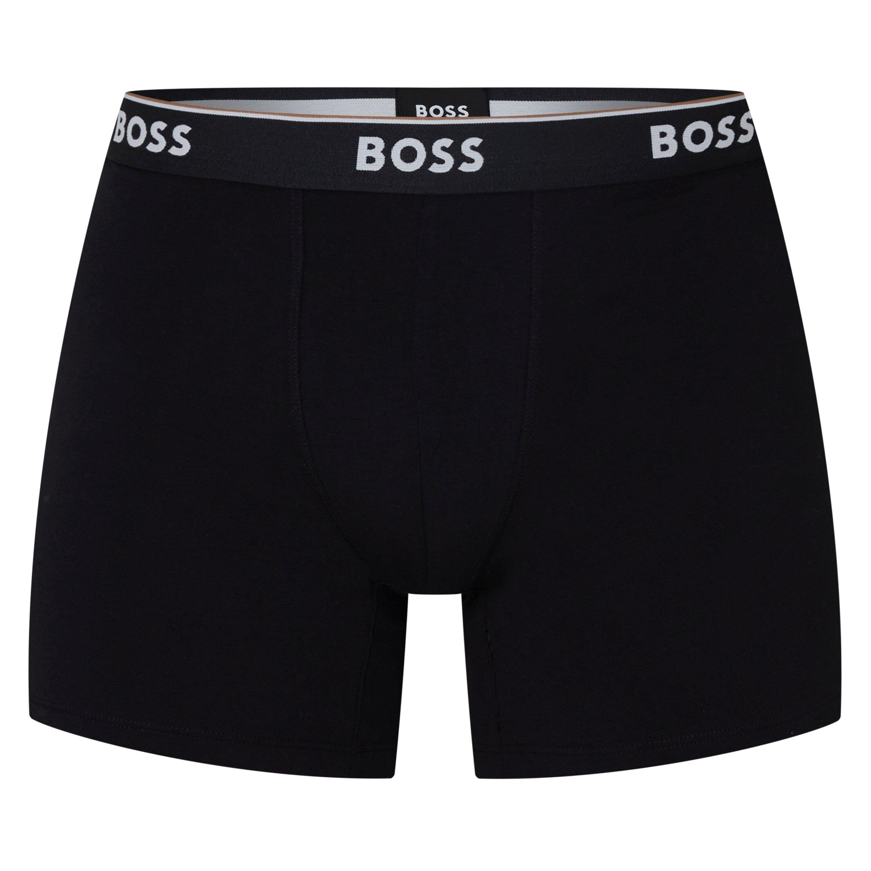 Boss BOSS Bodywear 3 Pack Boxer Briefs with Logo Detail - Blk/Wht/Gry 999 - Medium