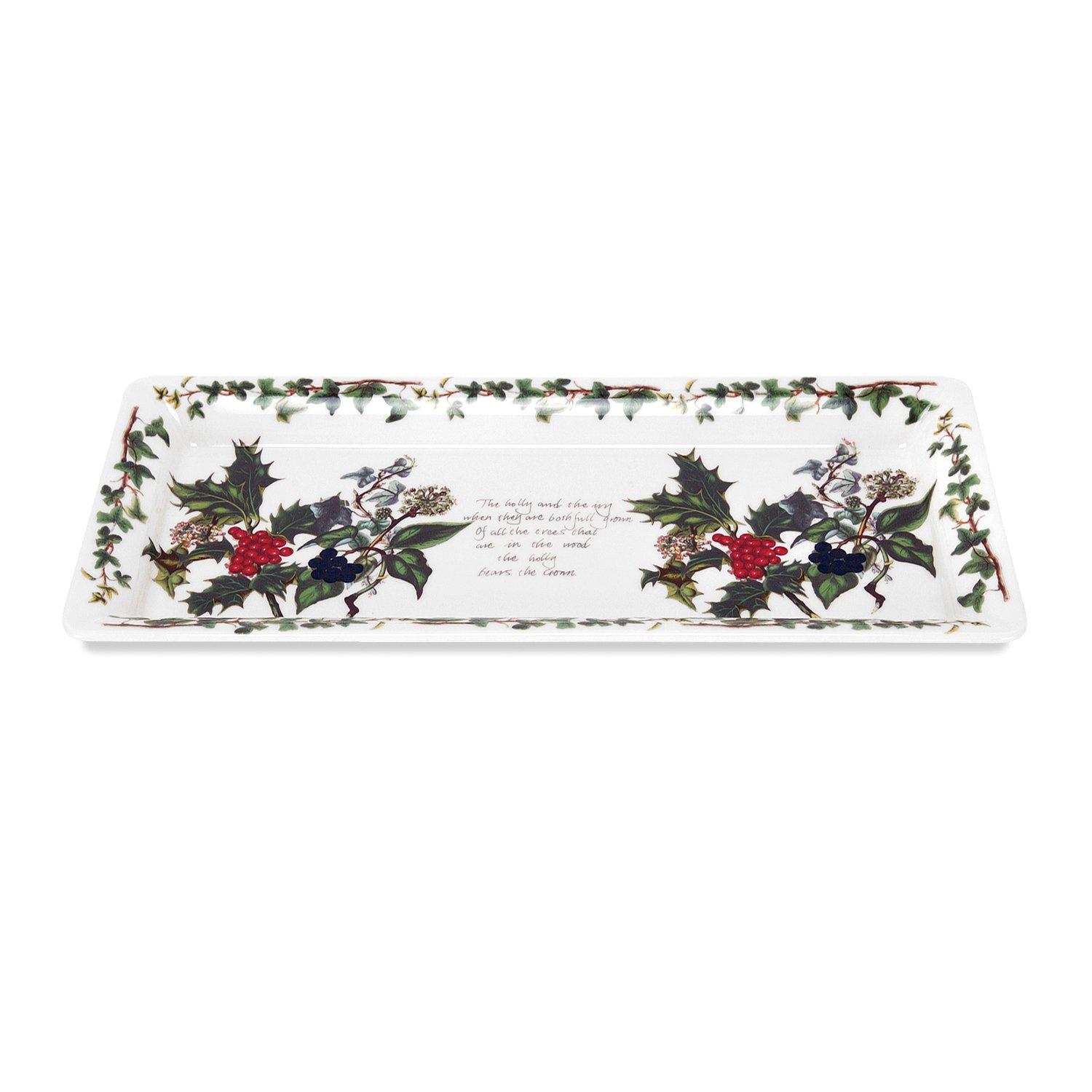 Green - Portmeirion Holly and Ivy - The Holly and the Ivy Rectangle Sandwich Tray - 1