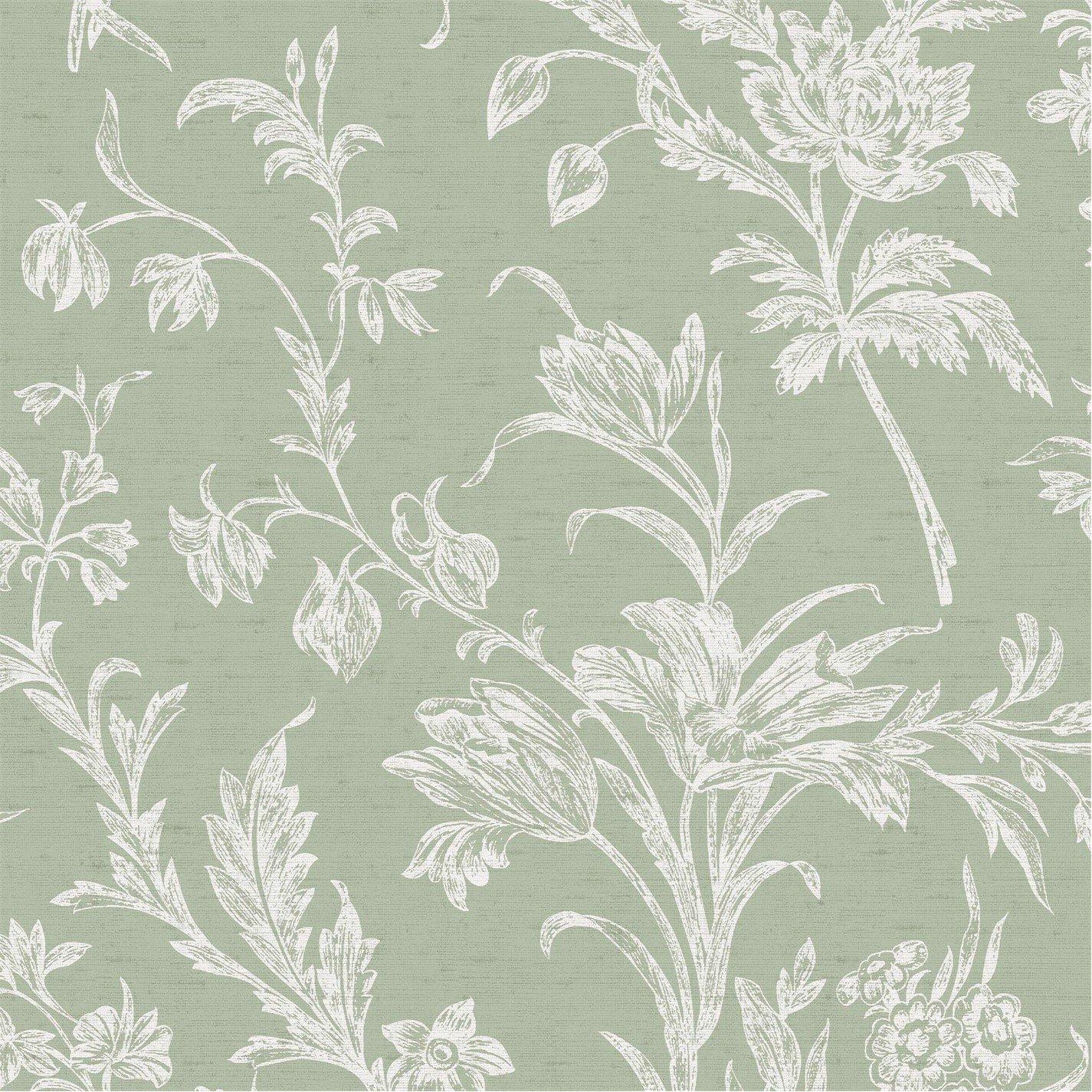 Green - Laura Ashley - Lloyd Sage Green Wallpaper - 2