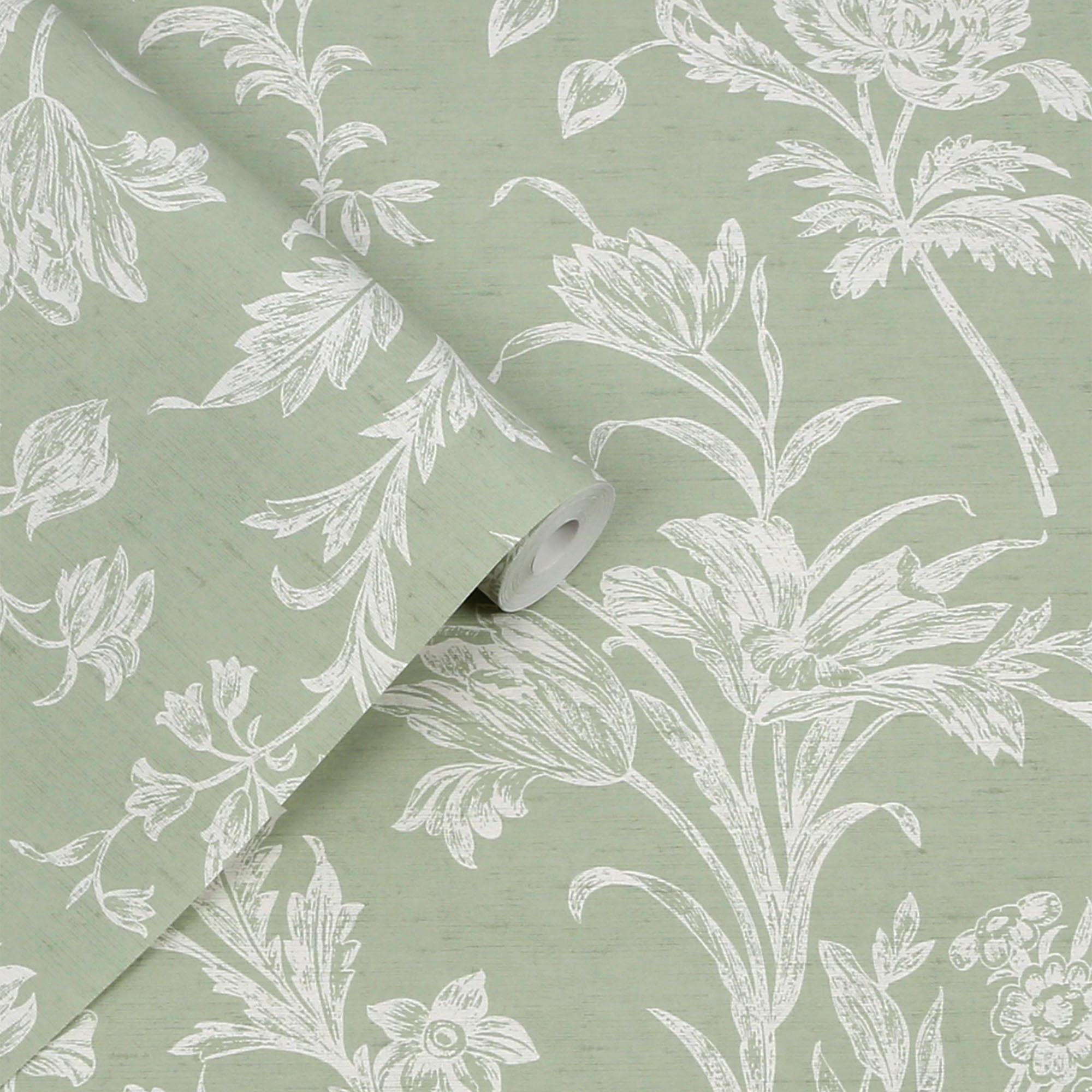 Green - Laura Ashley - Lloyd Sage Green Wallpaper - 4