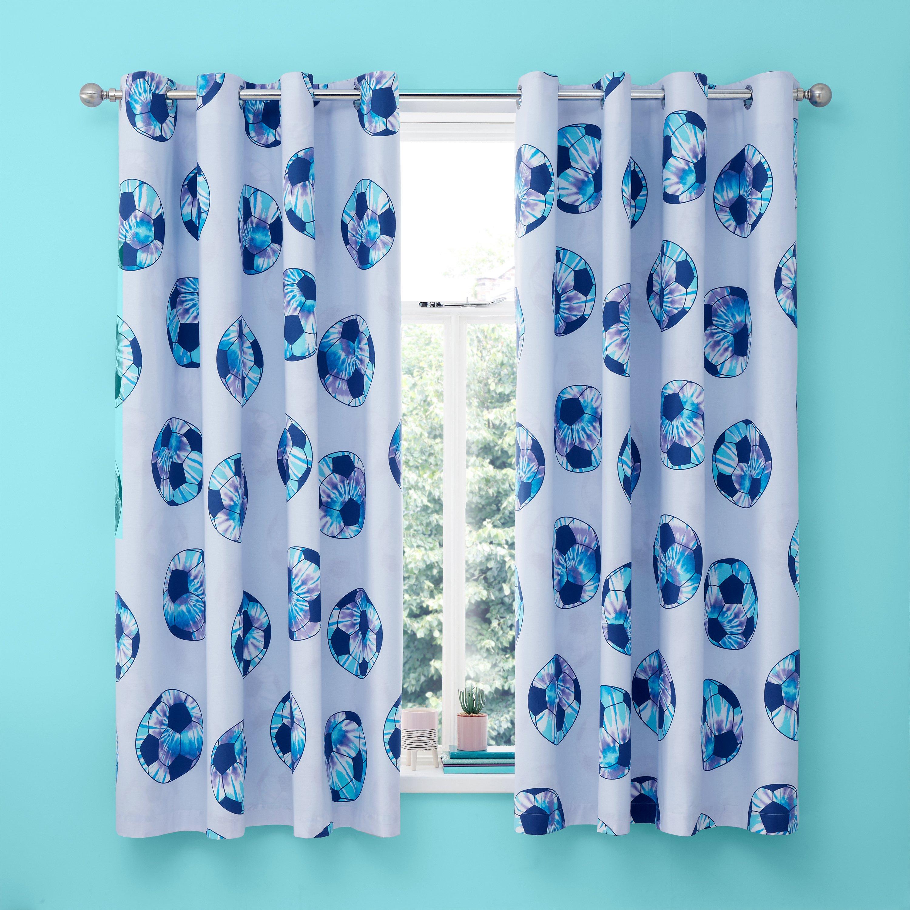Lilac - Catherine Lansfield - Tie Dye Football Reversible Curtains - 2