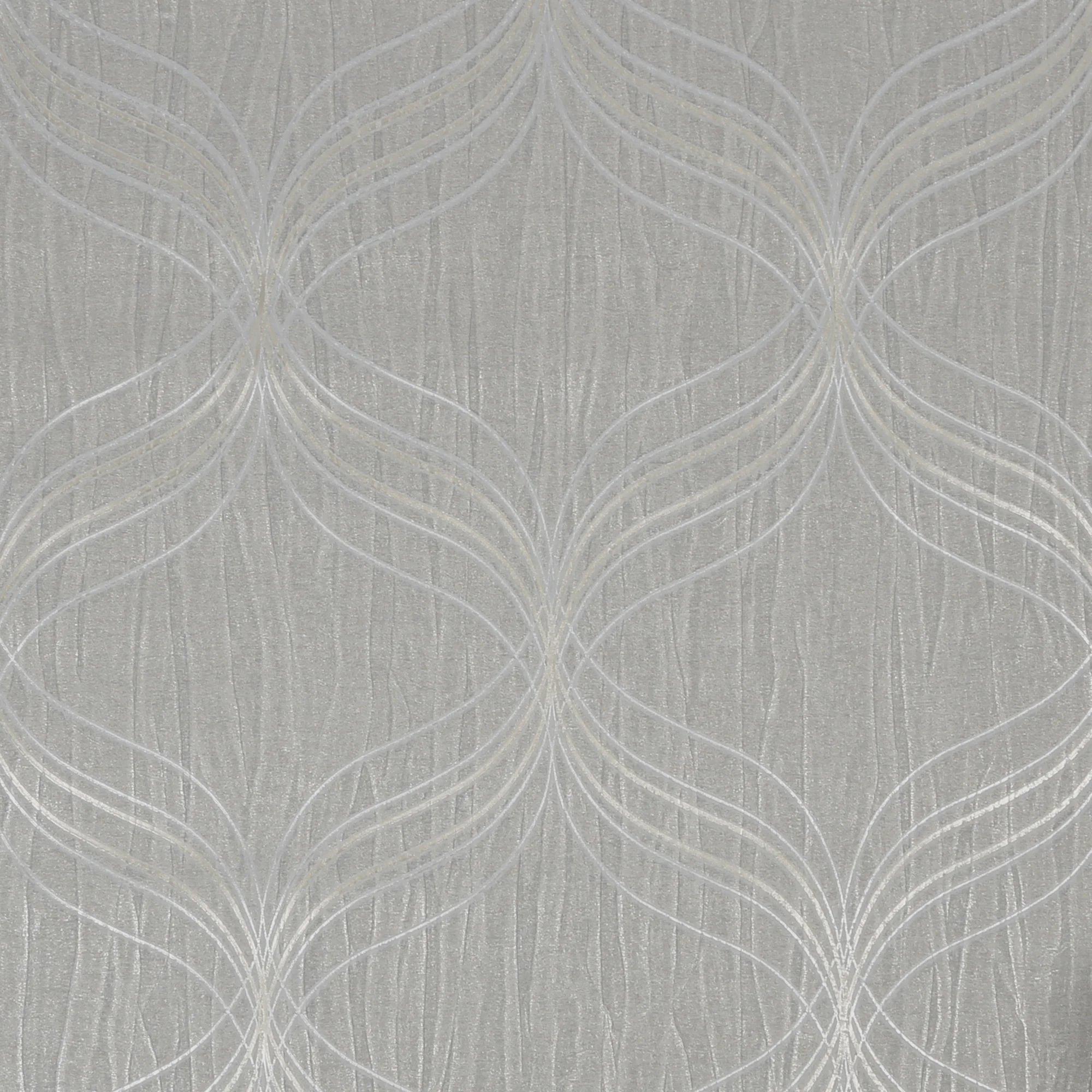 Grey - Boutique - Optical Grey Geometric Textured Wallpaper - 3