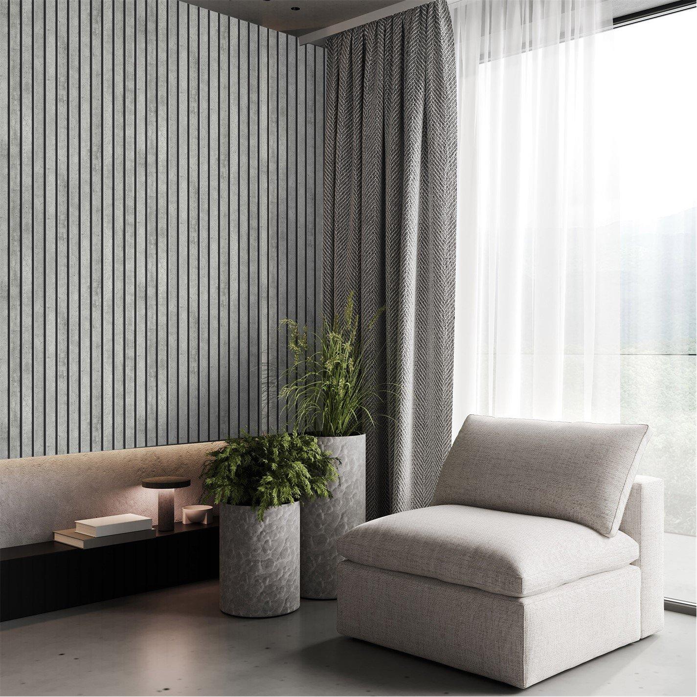 Grey - Superfresco - Tactile Grey Pinstripe Wallpaper - 2