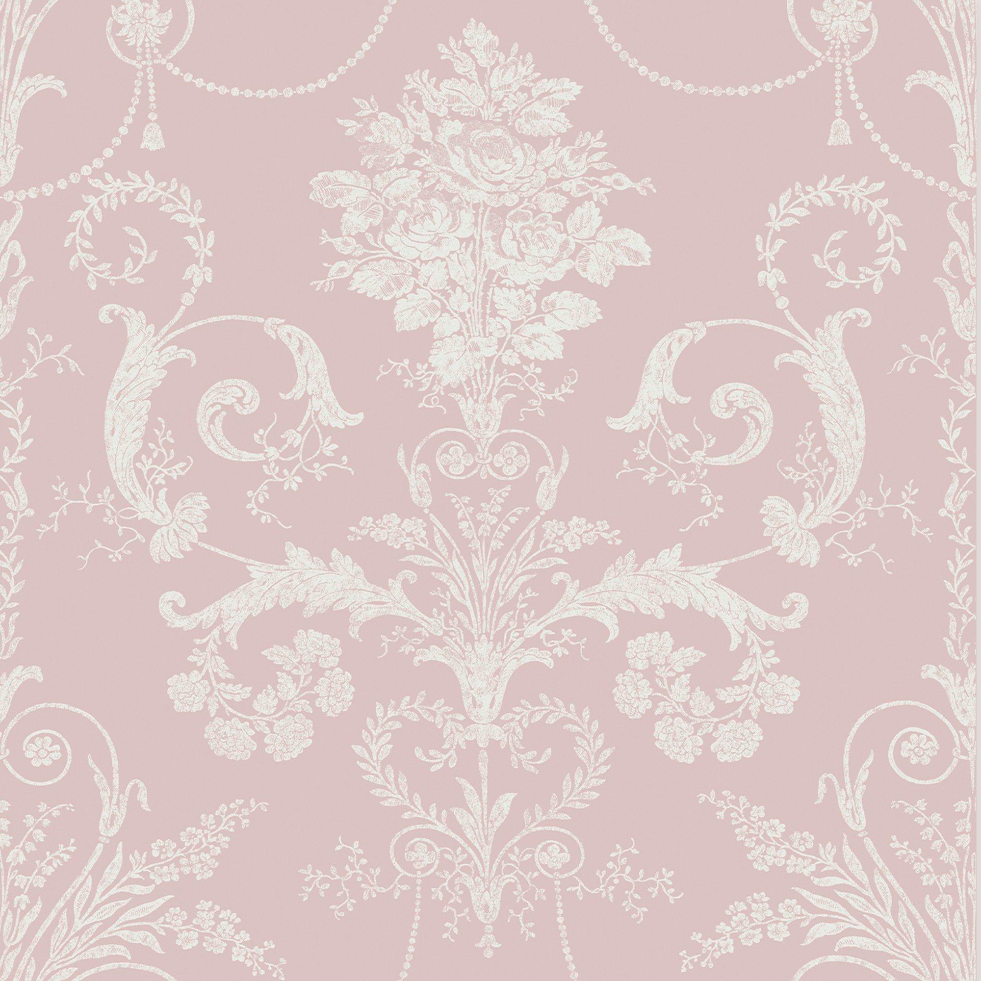 Pink - Laura Ashley - Josette Damask Amethyst Wallpaper - 3