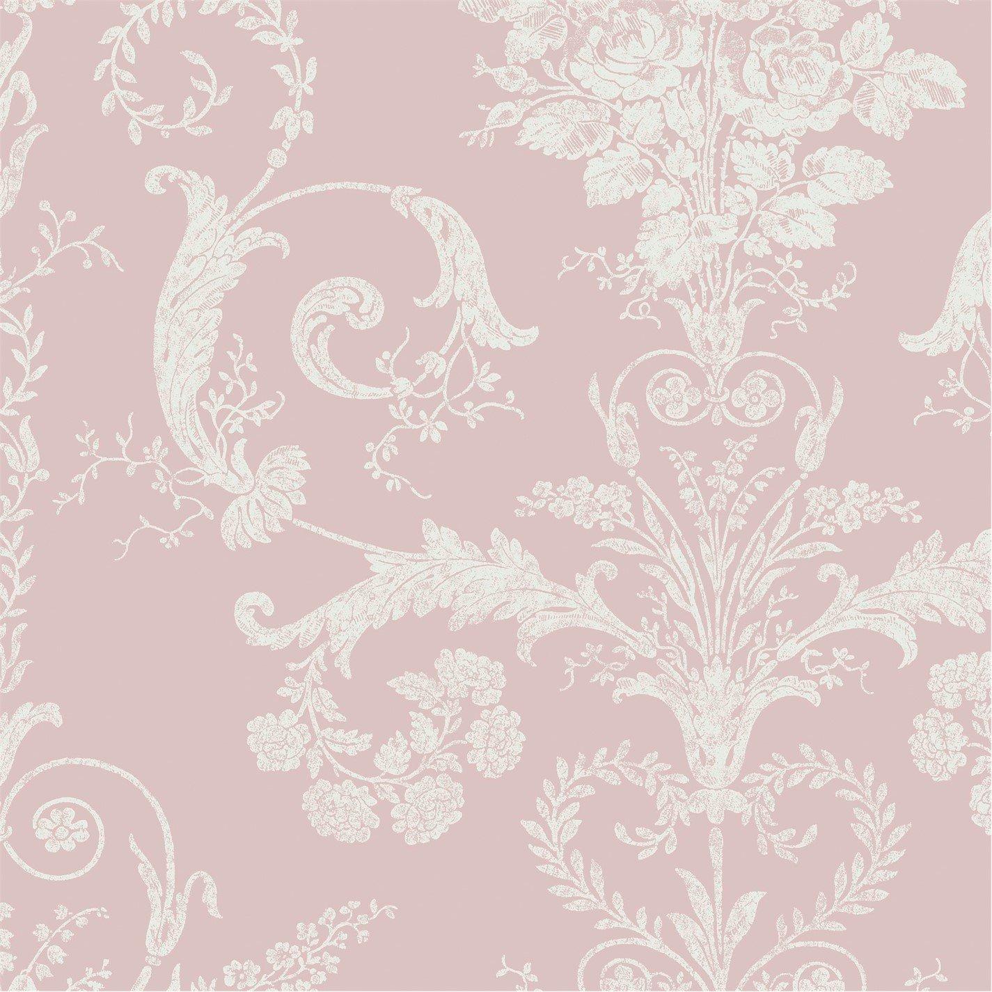 Pink - Laura Ashley - Josette Damask Amethyst Wallpaper - 4