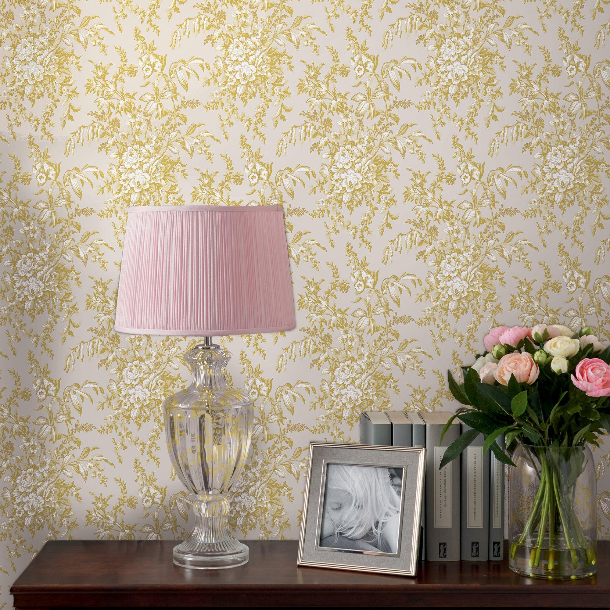 Pale Gole - Laura Ashley - Picardie Floral Pale Gold Wallpaper - 1