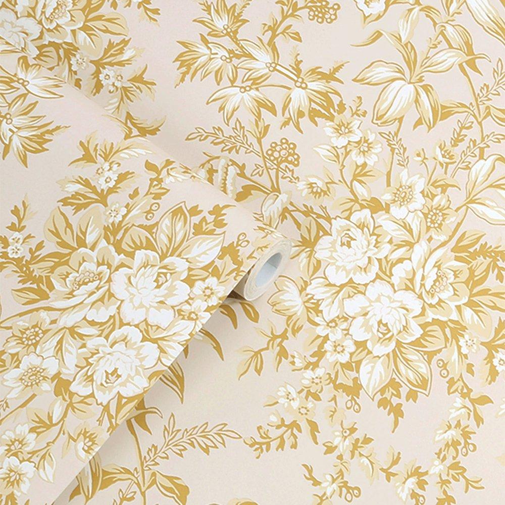 Pale Gole - Laura Ashley - Picardie Floral Pale Gold Wallpaper - 4
