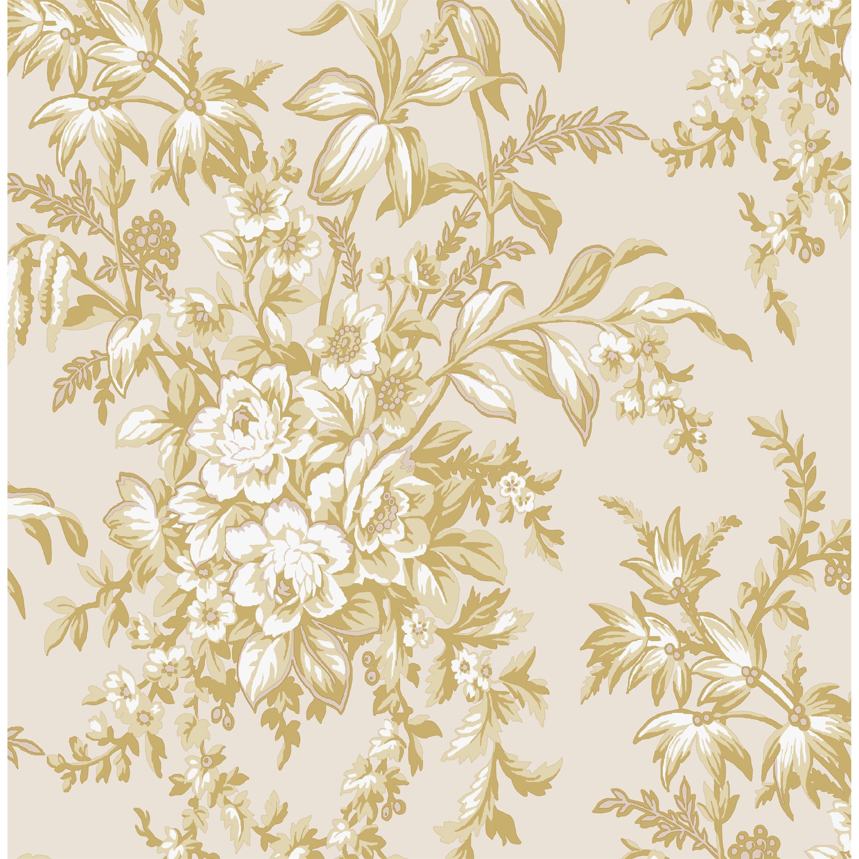 Pale Gole - Laura Ashley - Picardie Floral Pale Gold Wallpaper - 5