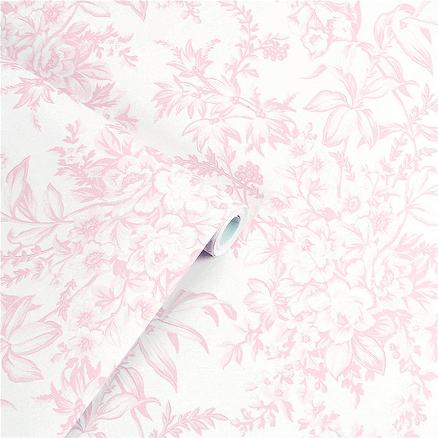 Pink - Laura Ashley - Picardie Floral Petal Wallpaper - 3