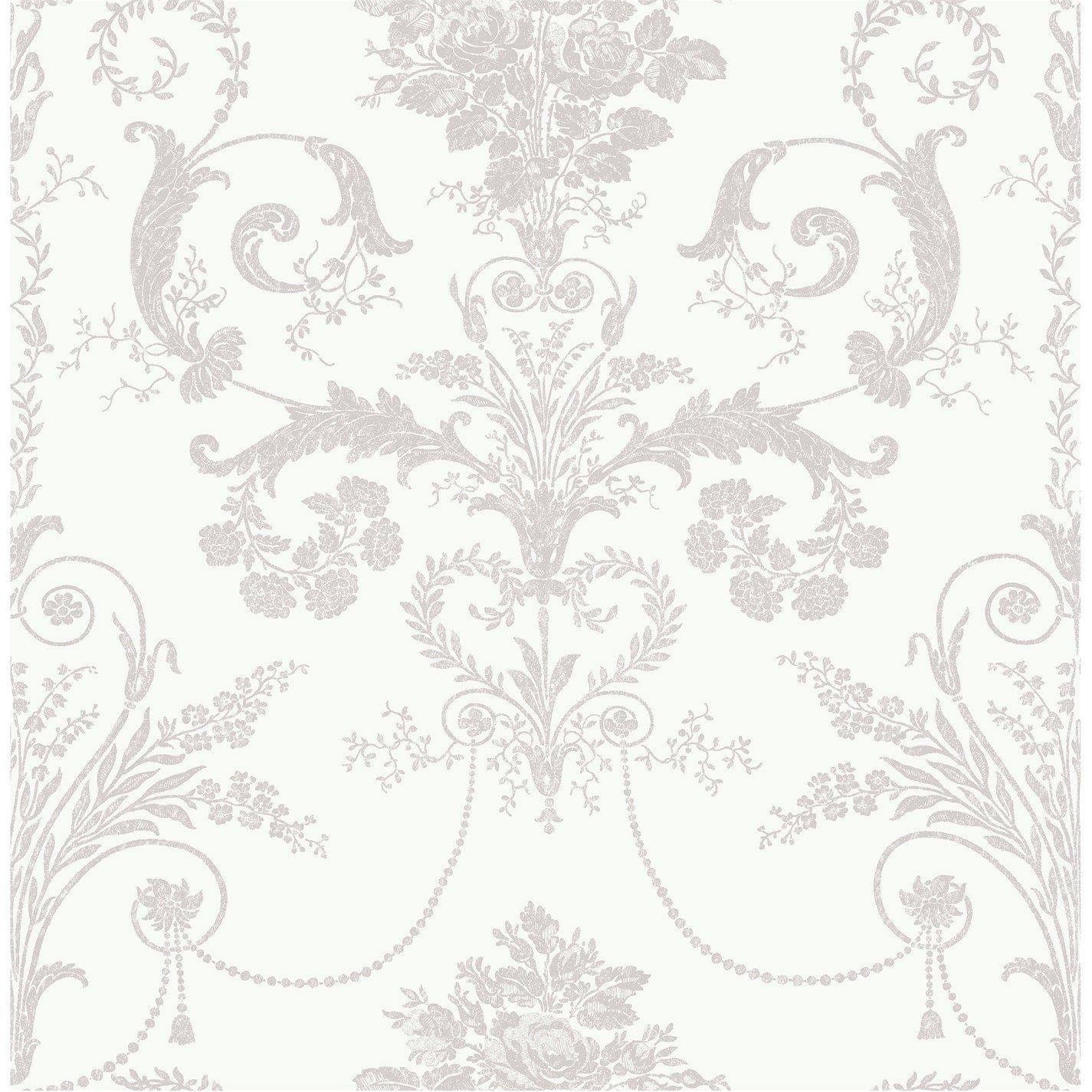Grey - Laura Ashley - Josette Dove Grey & White Wallpaper - 2