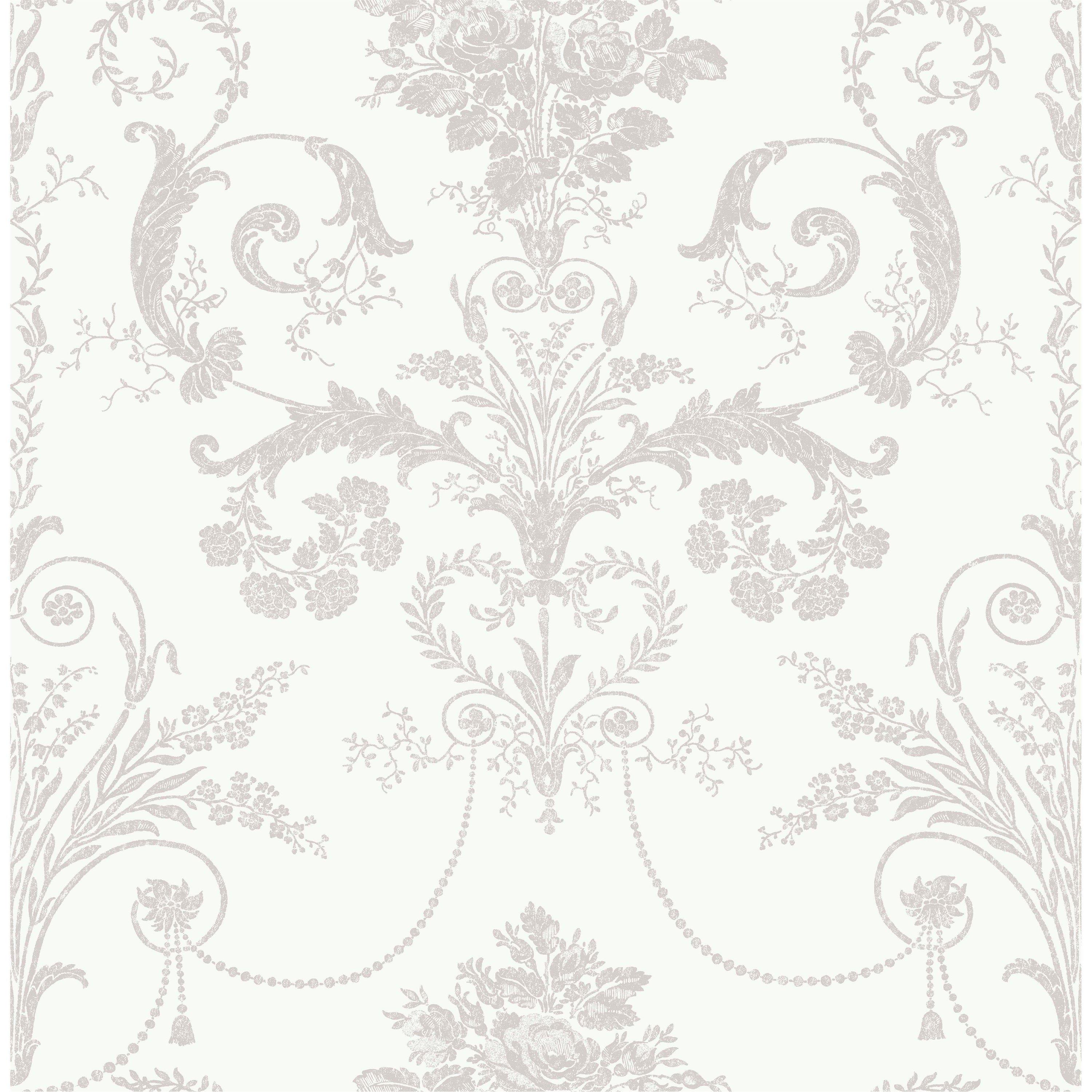 Grey - Laura Ashley - Josette Dove Grey & White Wallpaper - 3