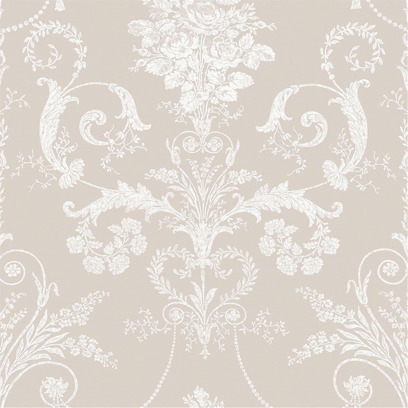 White - Laura Ashley - Josette White & Dove Grey Wallpaper - 2