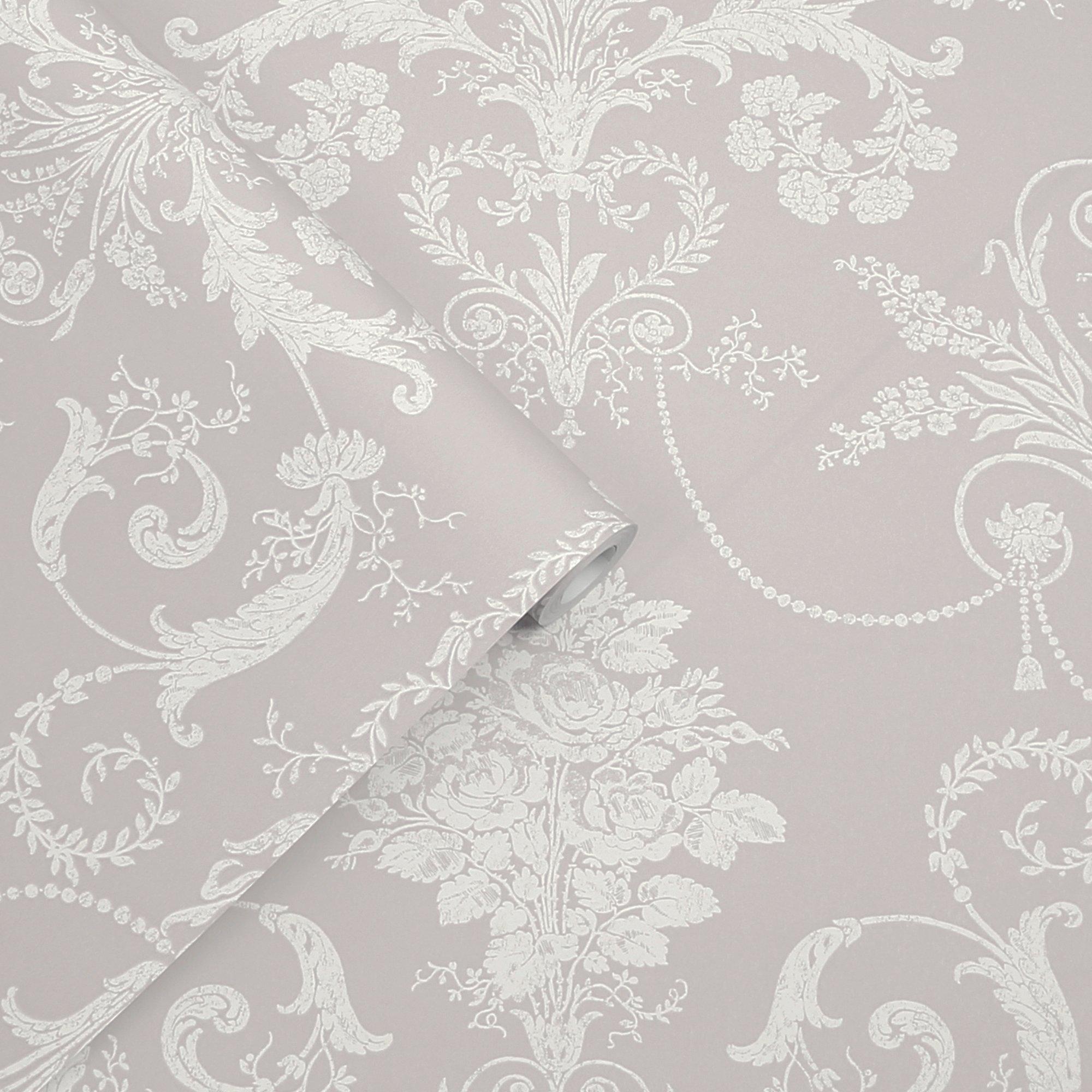 White - Laura Ashley - Josette White & Dove Grey Wallpaper - 4