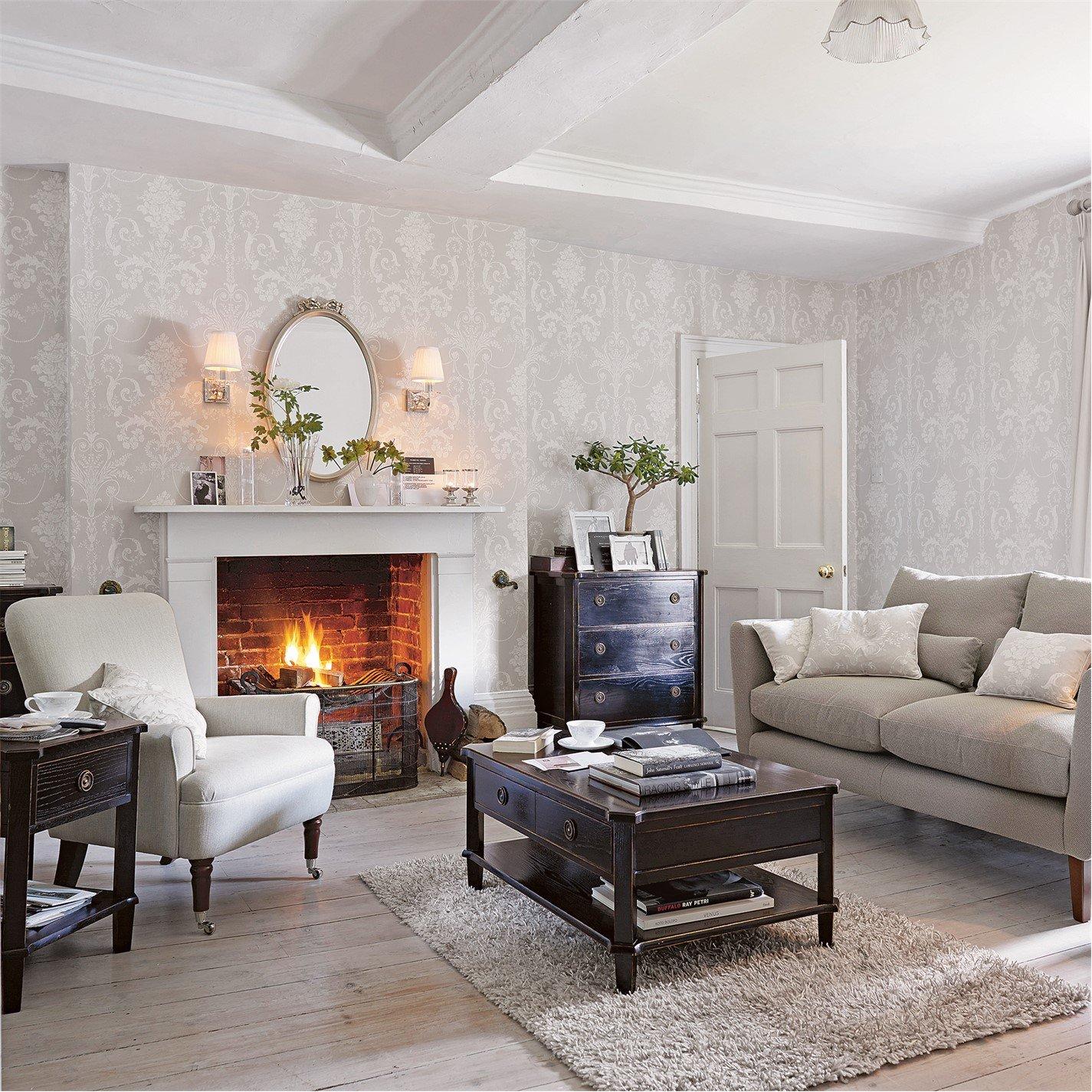 White - Laura Ashley - Josette White & Dove Grey Wallpaper - 5