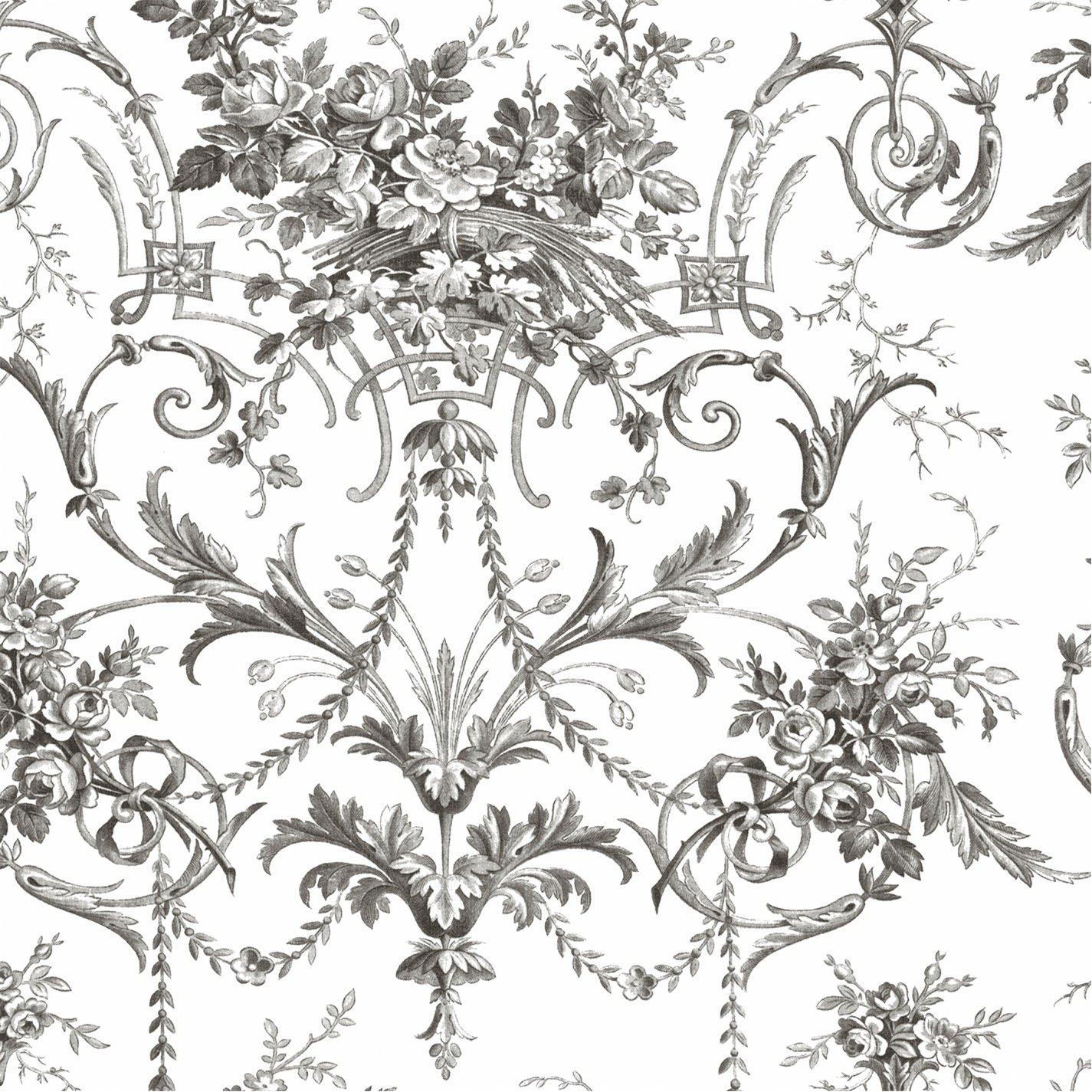 Grey - Laura Ashley - Tuileries Charcoal Grey Wallpaper - 2