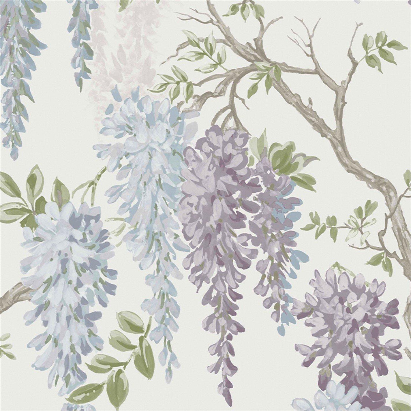Purple - Laura Ashley - Wisteria Garden Pale Iris Wallpaper - 5