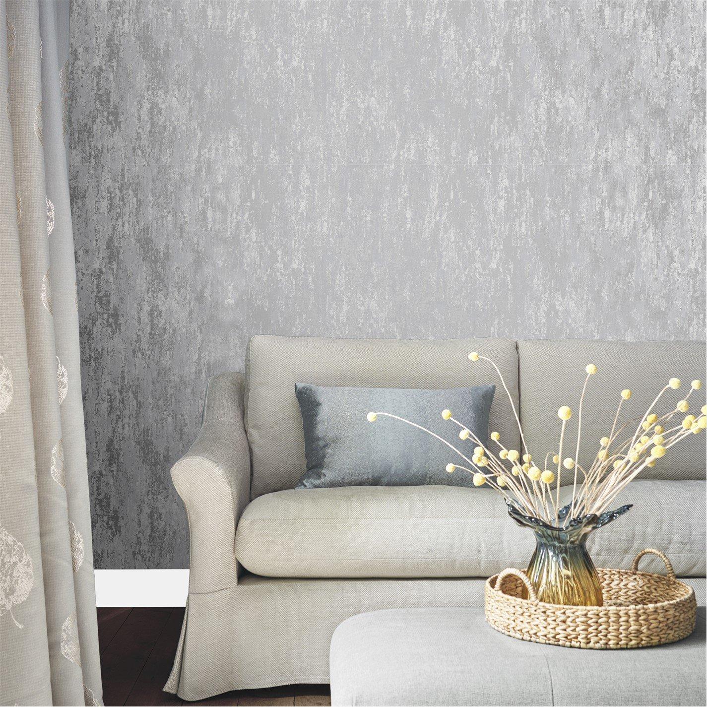 Laura Ashley  Whinfell Wallpaper Silver