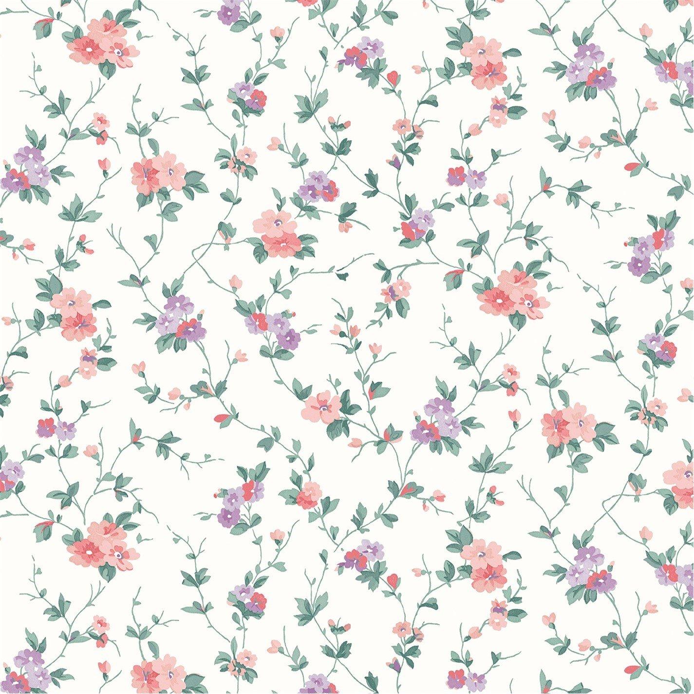 Laura Ashley  Priory Coral Wallpaper Pink