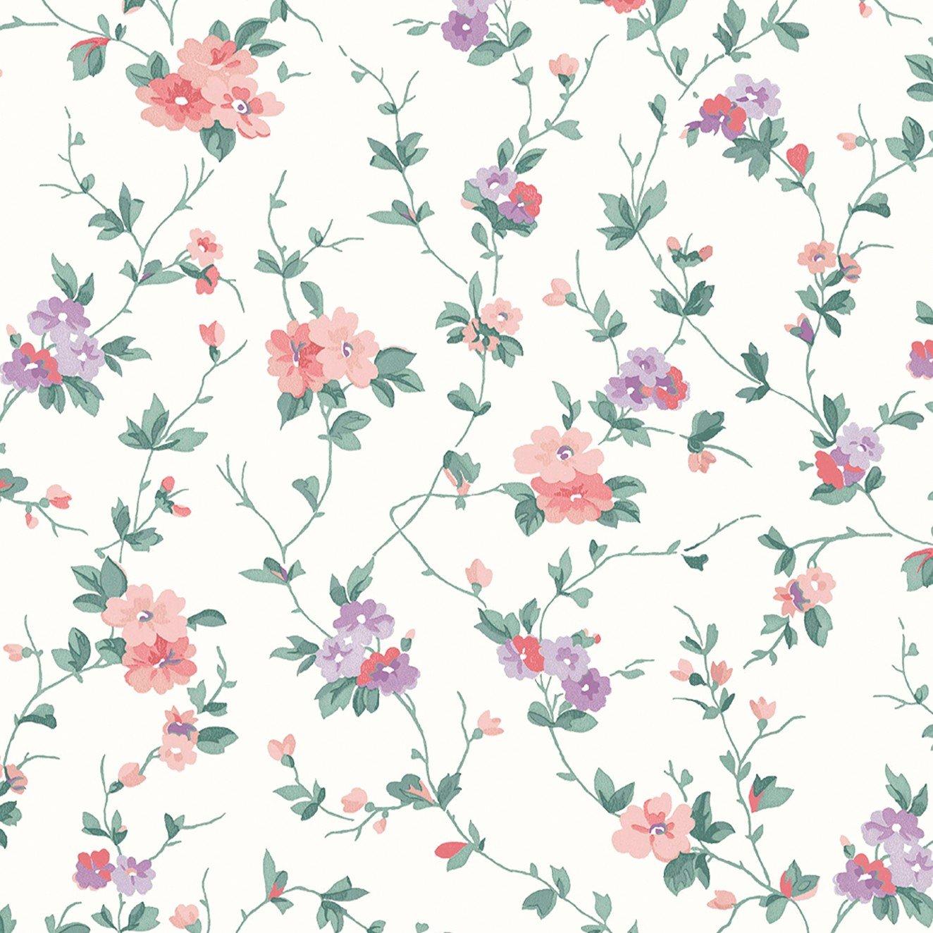 Pink - Laura Ashley - Priory Coral Pink Wallpaper - 9