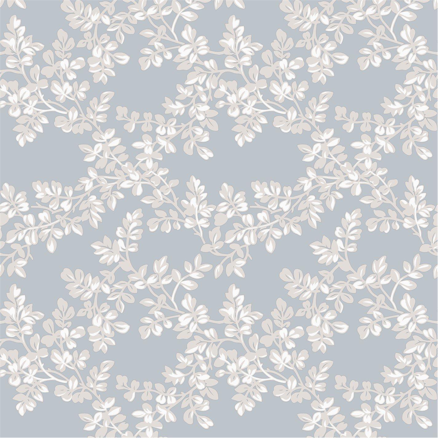 Blue - Laura Ashley - Burnham Floral Pale Seaspray Wallpaper - 2