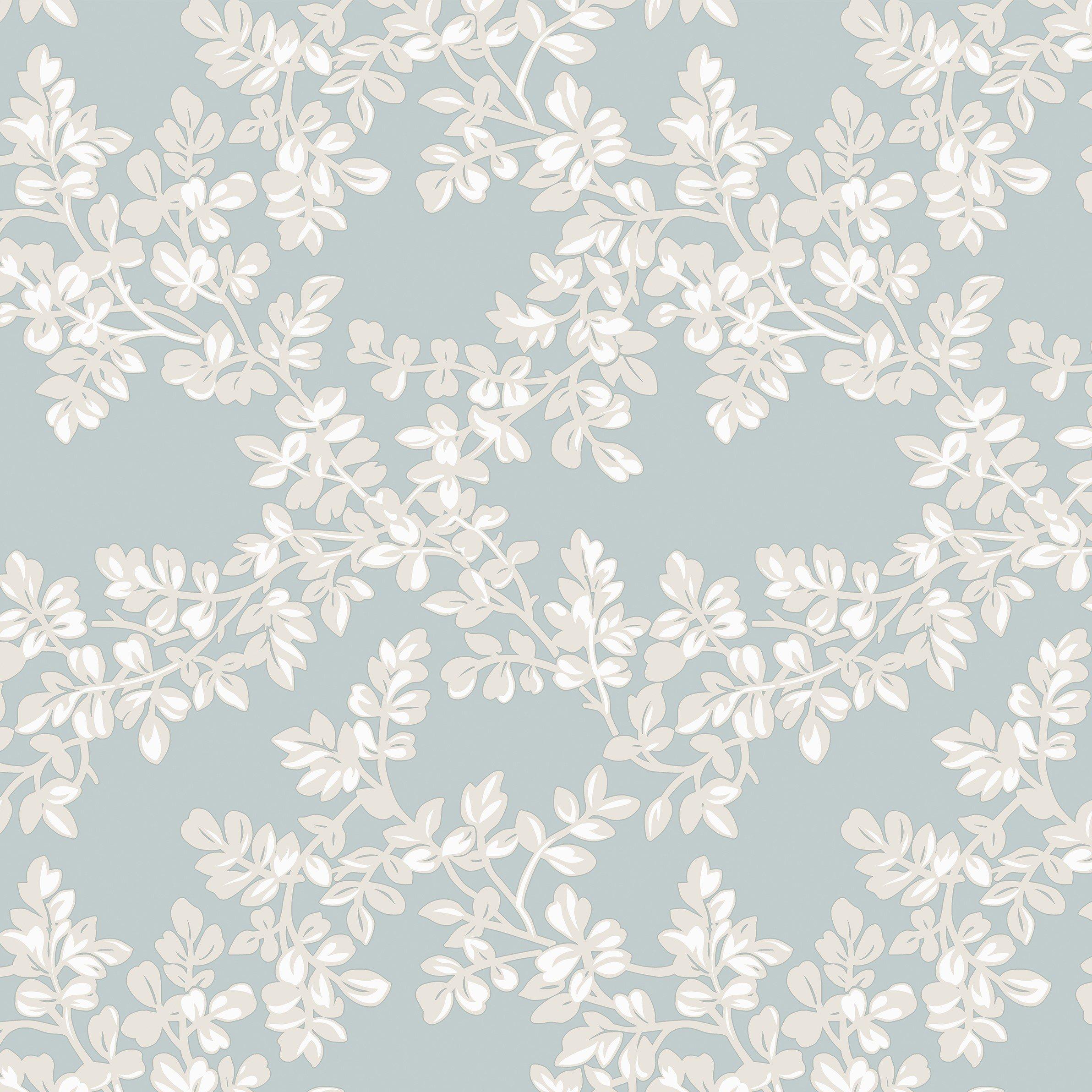 Blue - Laura Ashley - Burnham Floral Pale Seaspray Wallpaper - 5