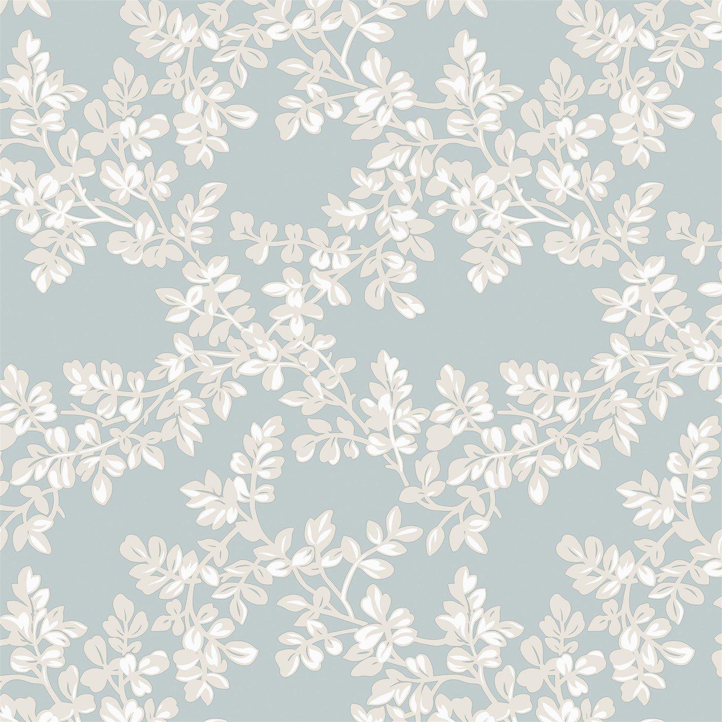 Blue - Laura Ashley - Burnham Floral Pale Seaspray Wallpaper - 4