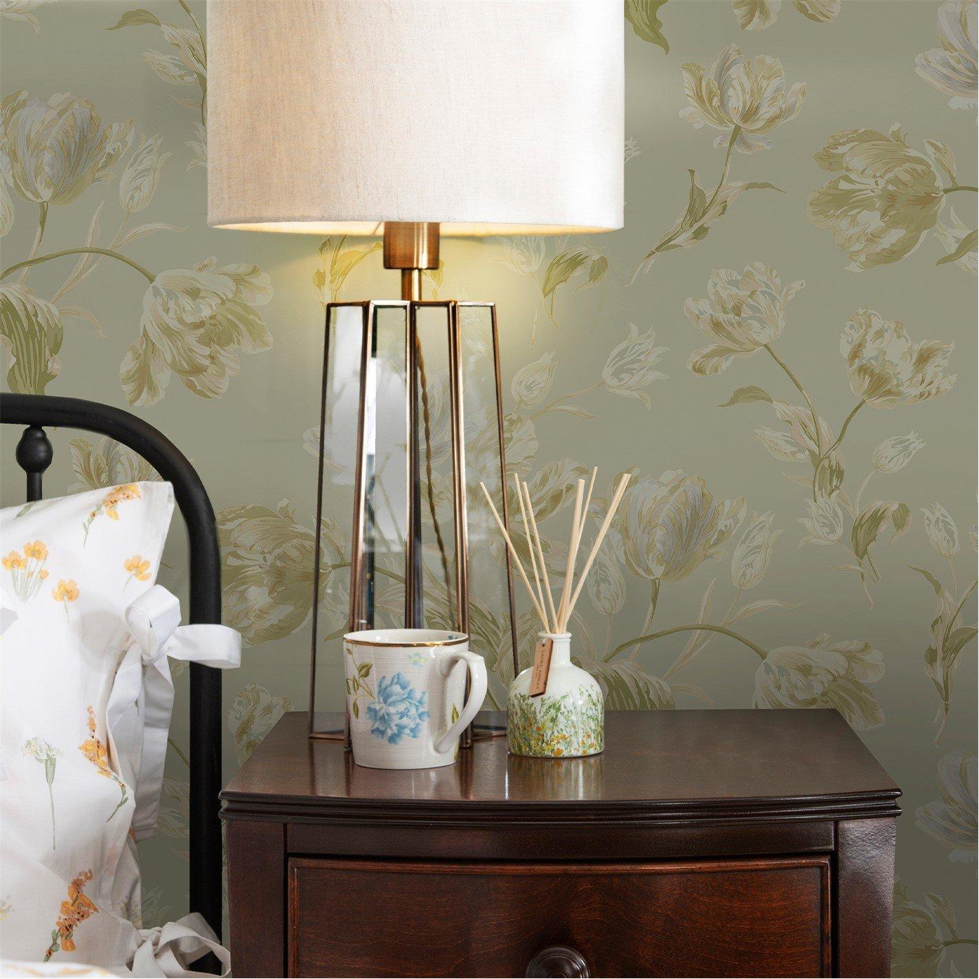 Laura Ashley  Gosford Sage Wallpaper Green