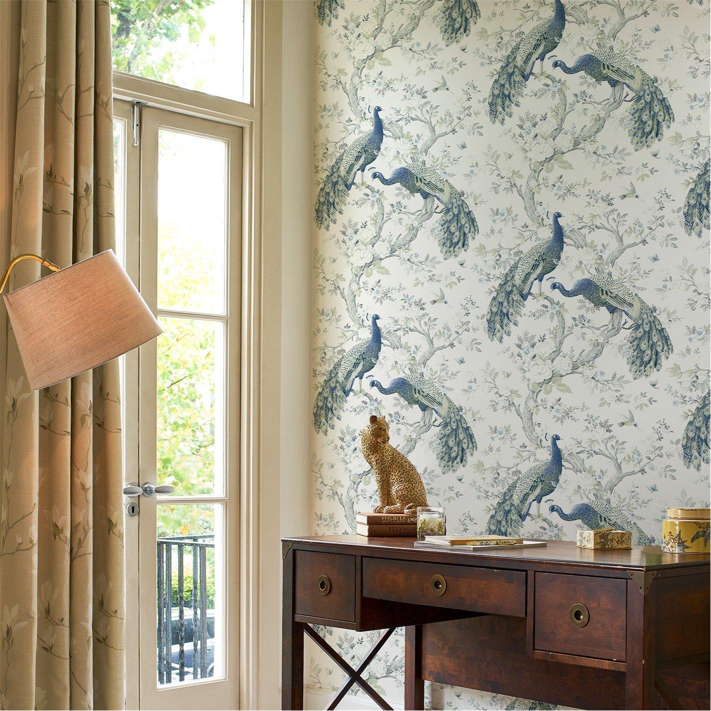 Laura Ashley  Belvedere Midnight Wallpaper - Blue