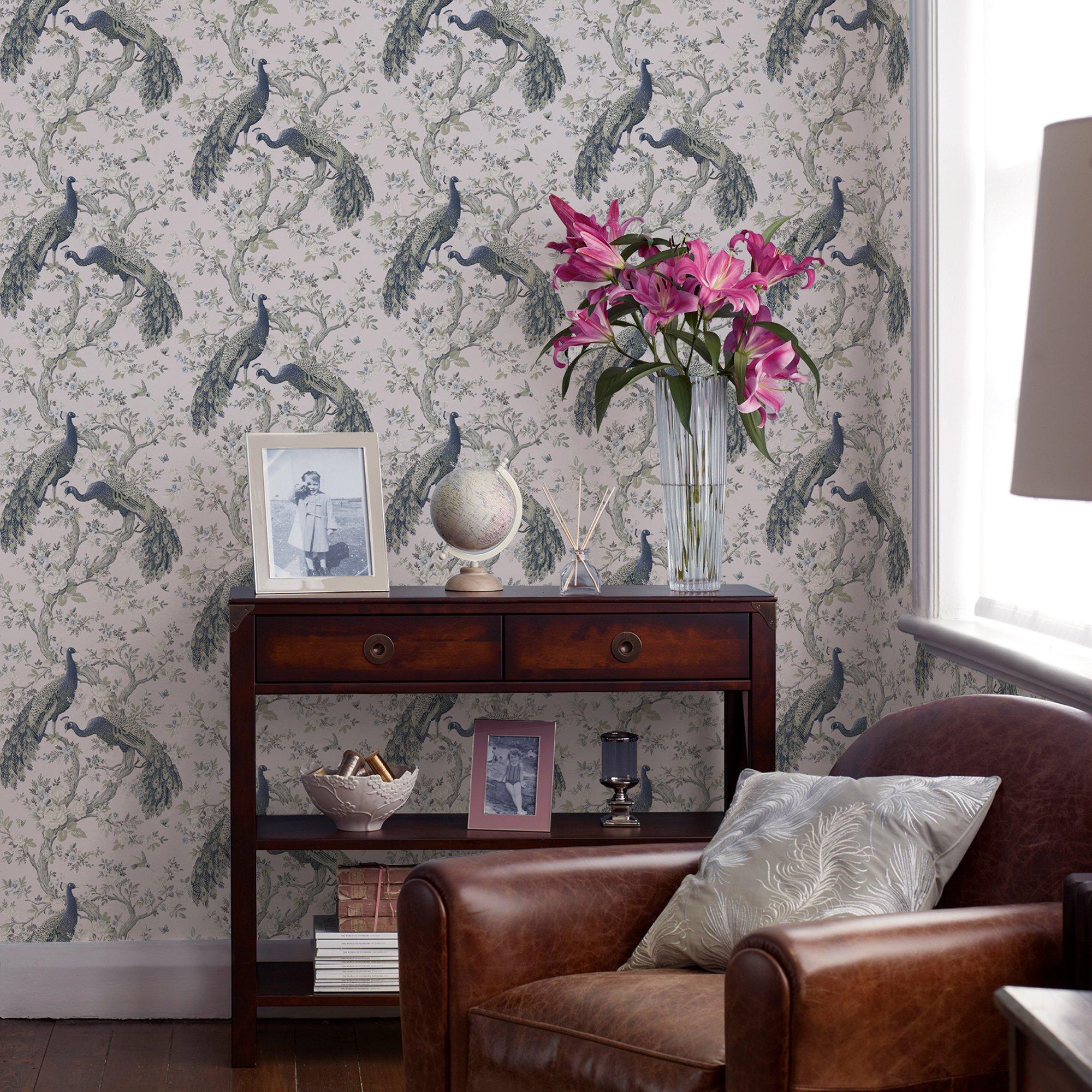 Blue - Laura Ashley - Belvedere Midnight Wallpaper - 2