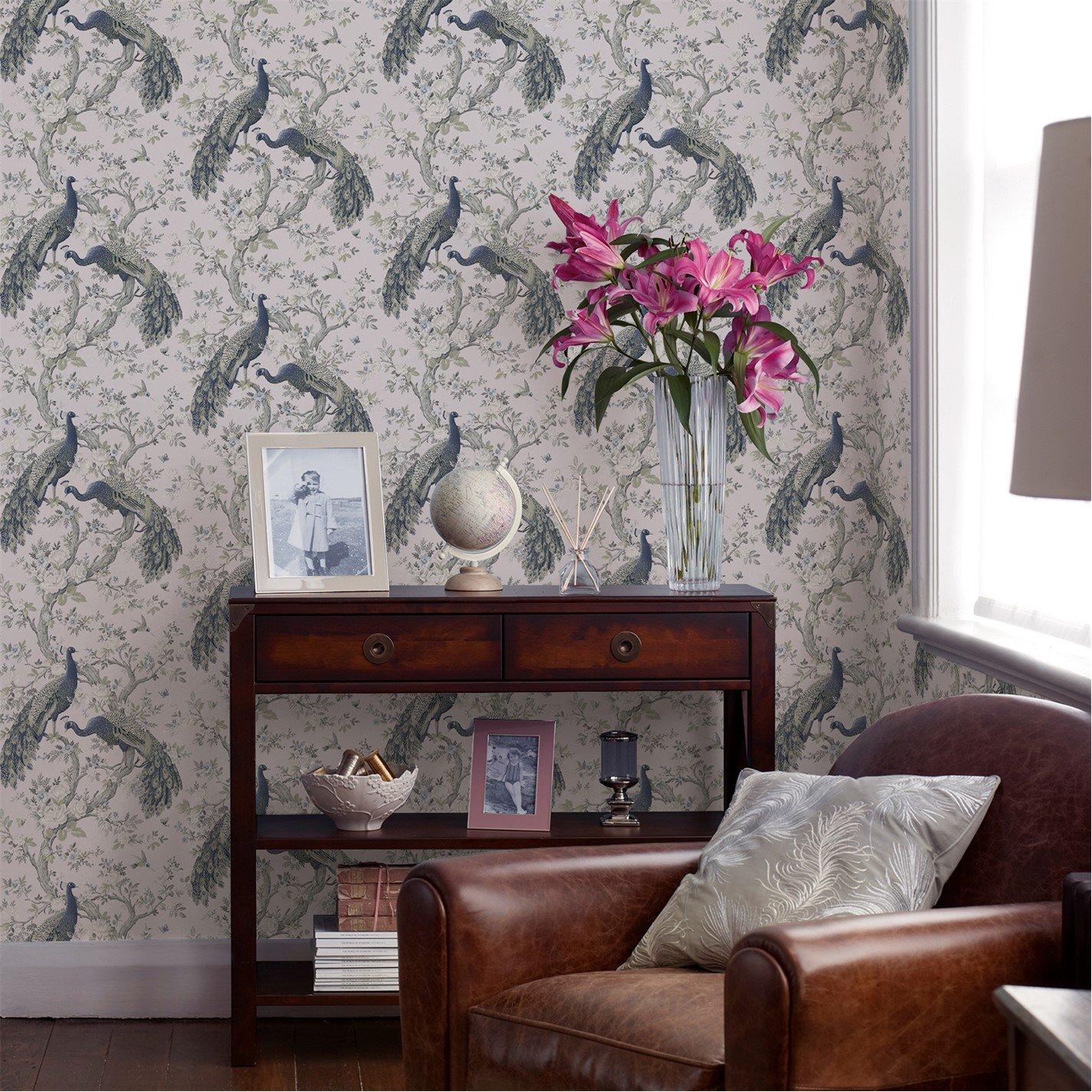 Blue - Laura Ashley - Belvedere Midnight Wallpaper - 5