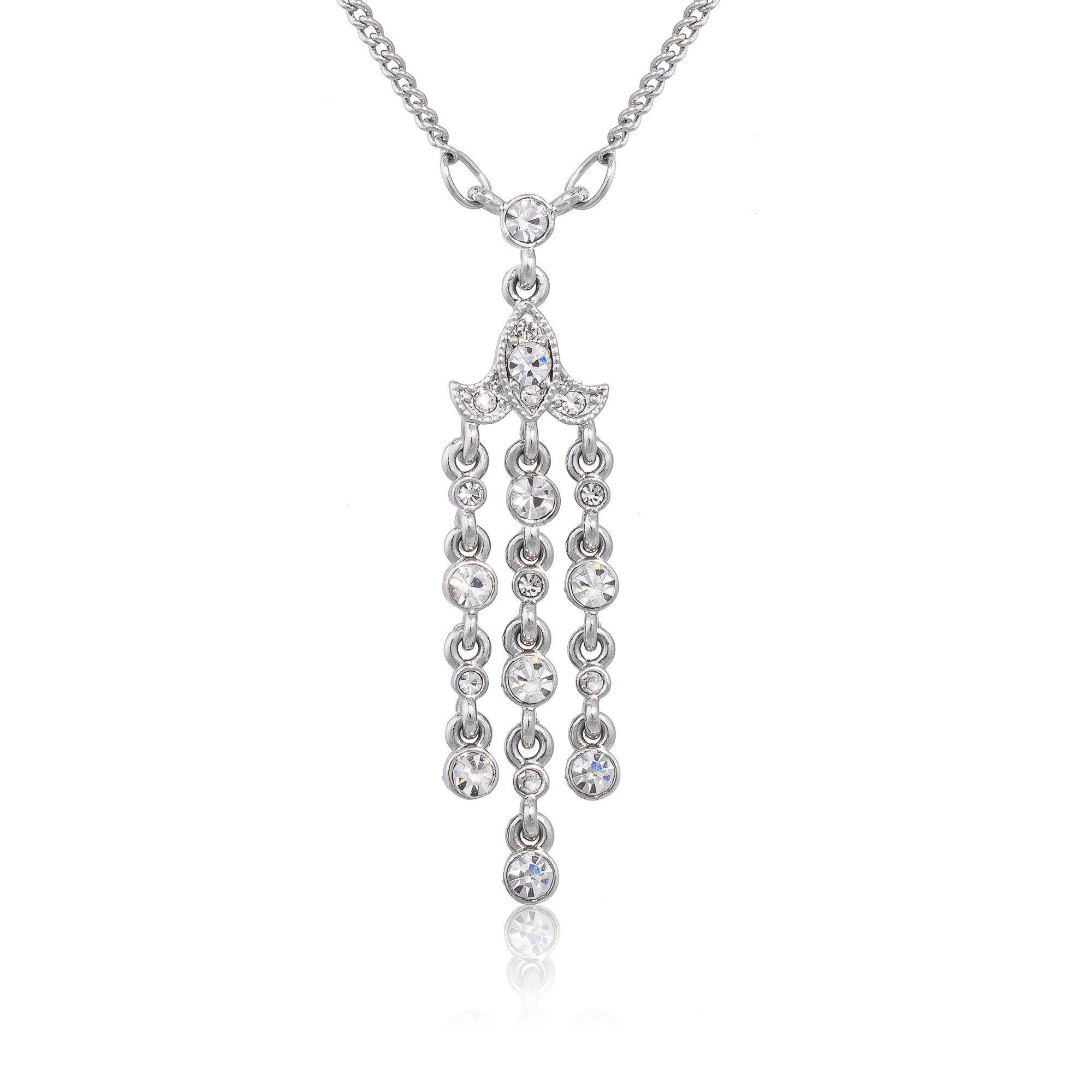 Espree Women's Elite Fashion Crystal Necklace - Silver