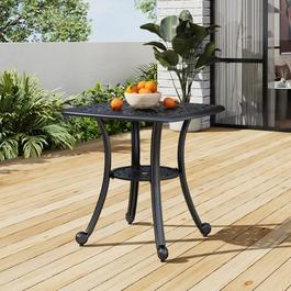 Breeins 62cm Square Cast Aluminum Table Black