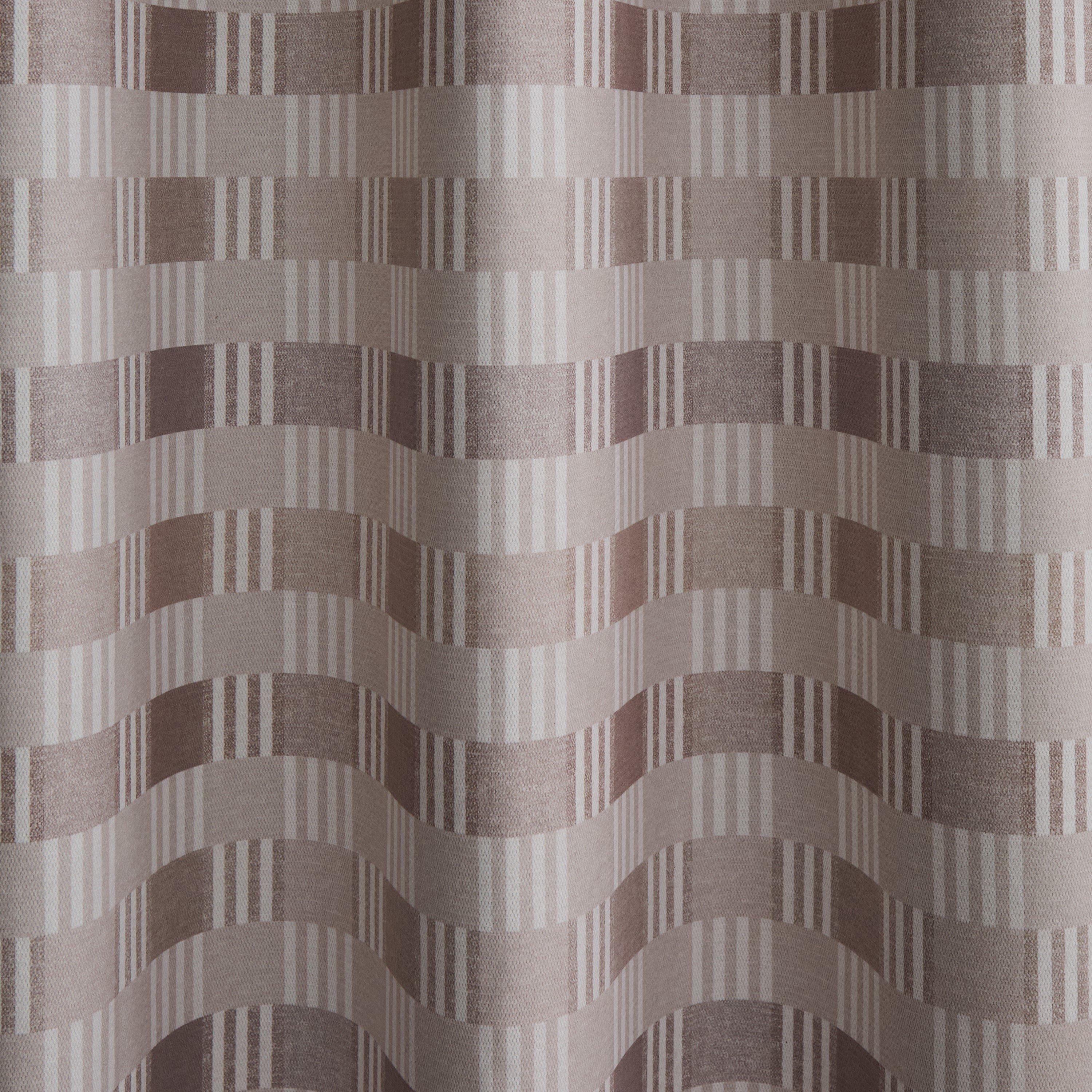 Natural - Catherine Lansfield - Wilson Check Blackout Thermal Eyelet Curtains - 4