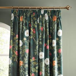 RHS Arcadia Floral Soft Touch Pencil Pleat Curtains