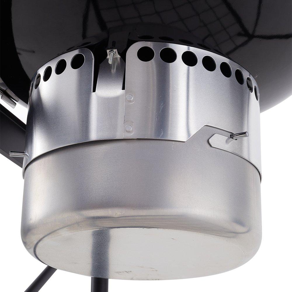 Black - Breeins - Outdoor Round Charcoal Grill with Side Table - 6