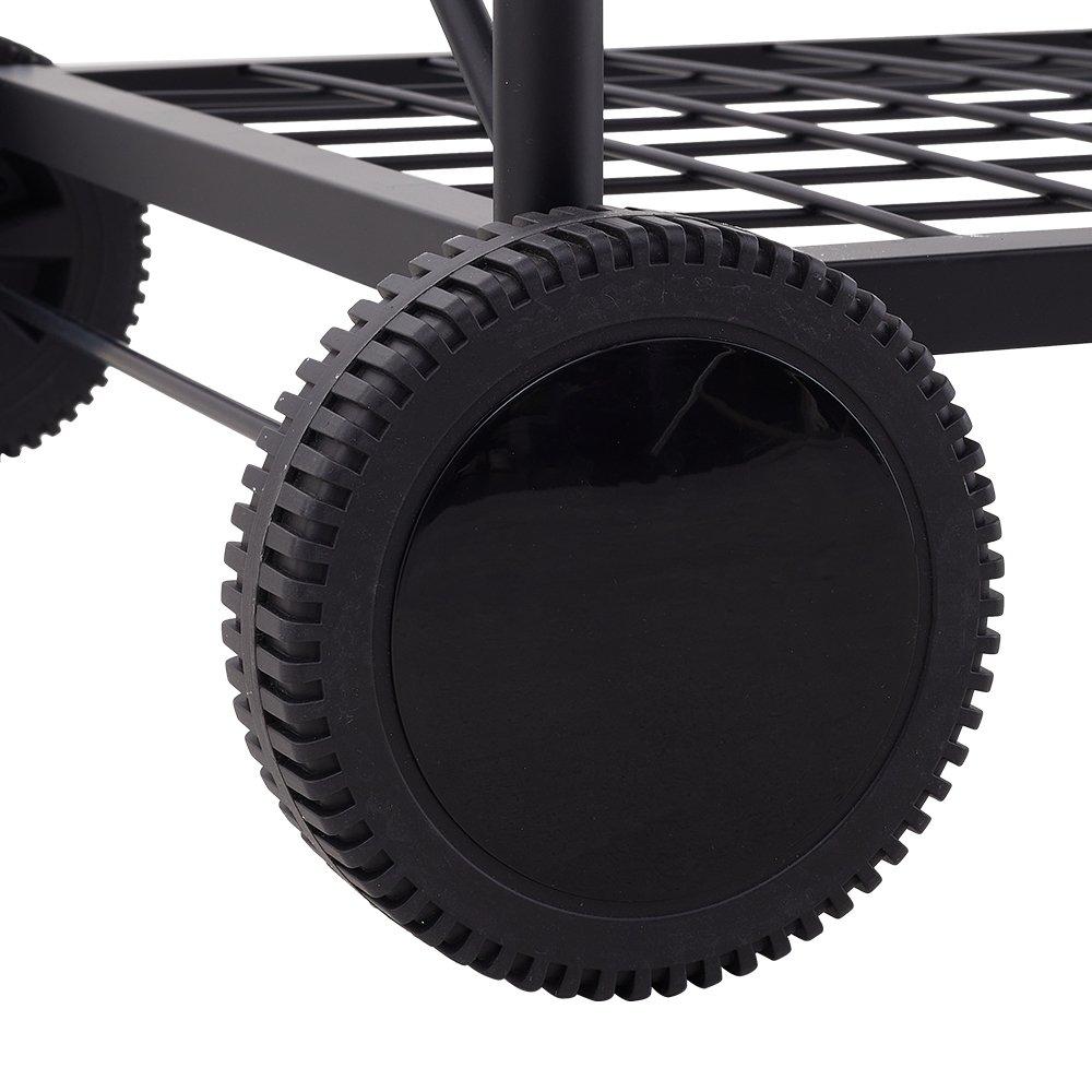 Black - Breeins - Outdoor Round Charcoal Grill with Side Table - 7