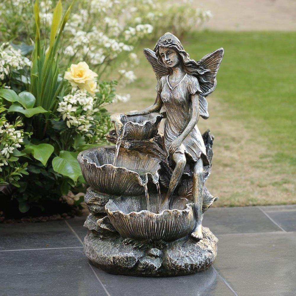 Grey - Breeins - Fairy Solar Resin Water Fountain - 2
