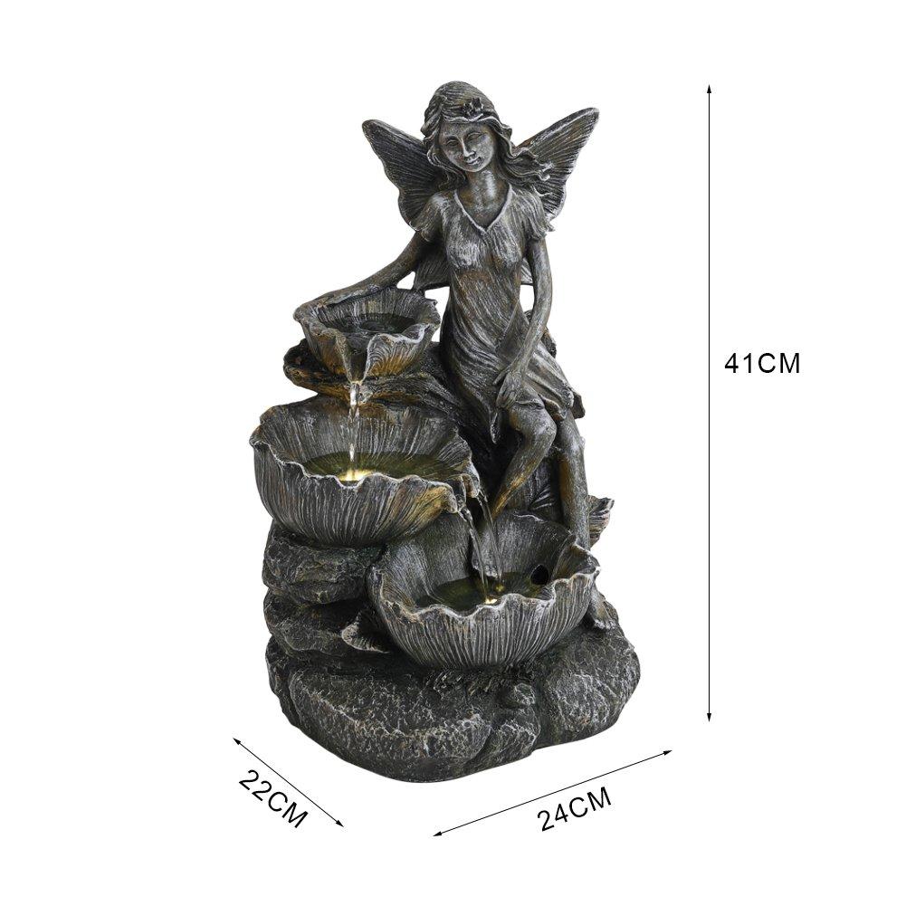 Grey - Breeins - Fairy Solar Resin Water Fountain - 7