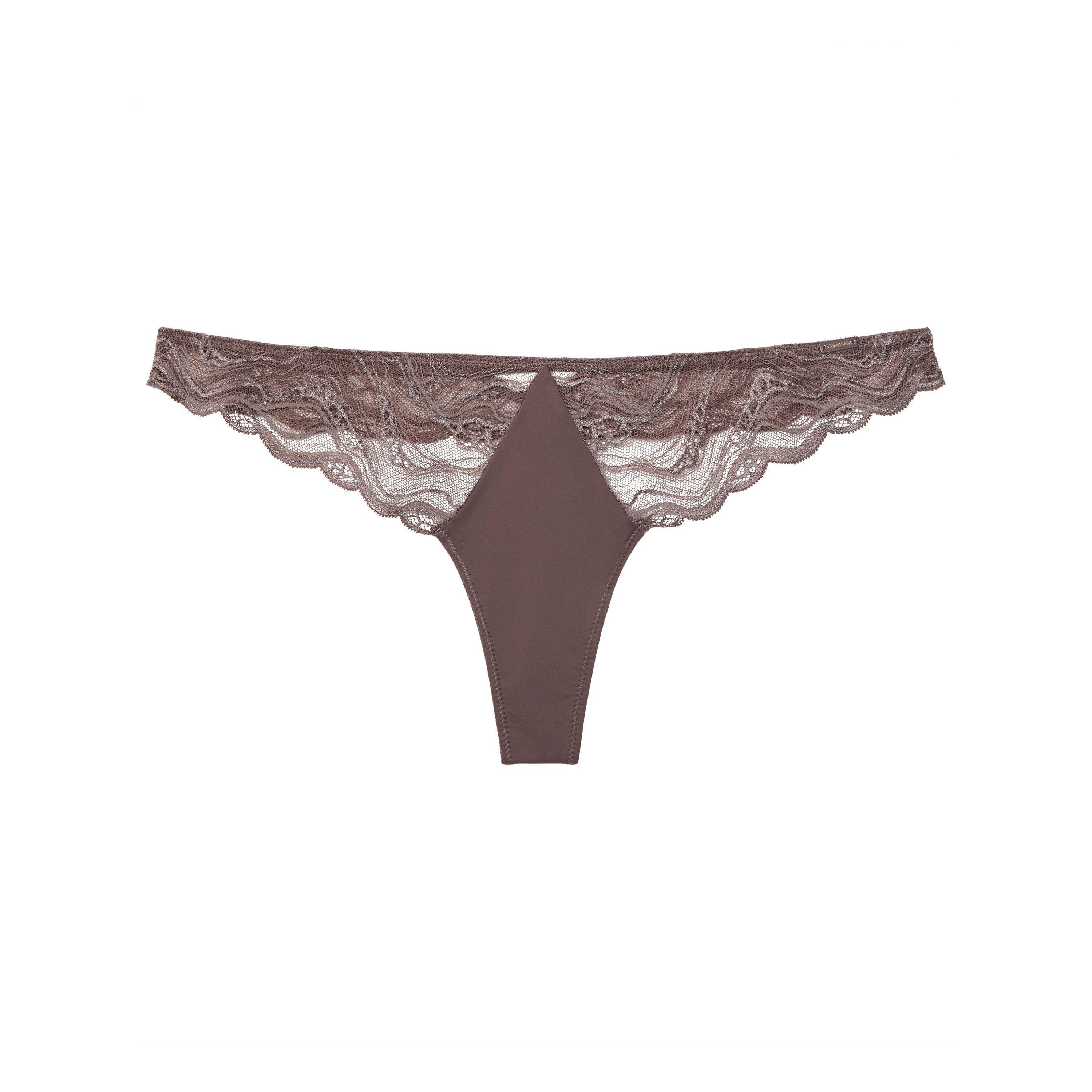 Botanical Brwn - Calvin Klein - Women's Thong - 1