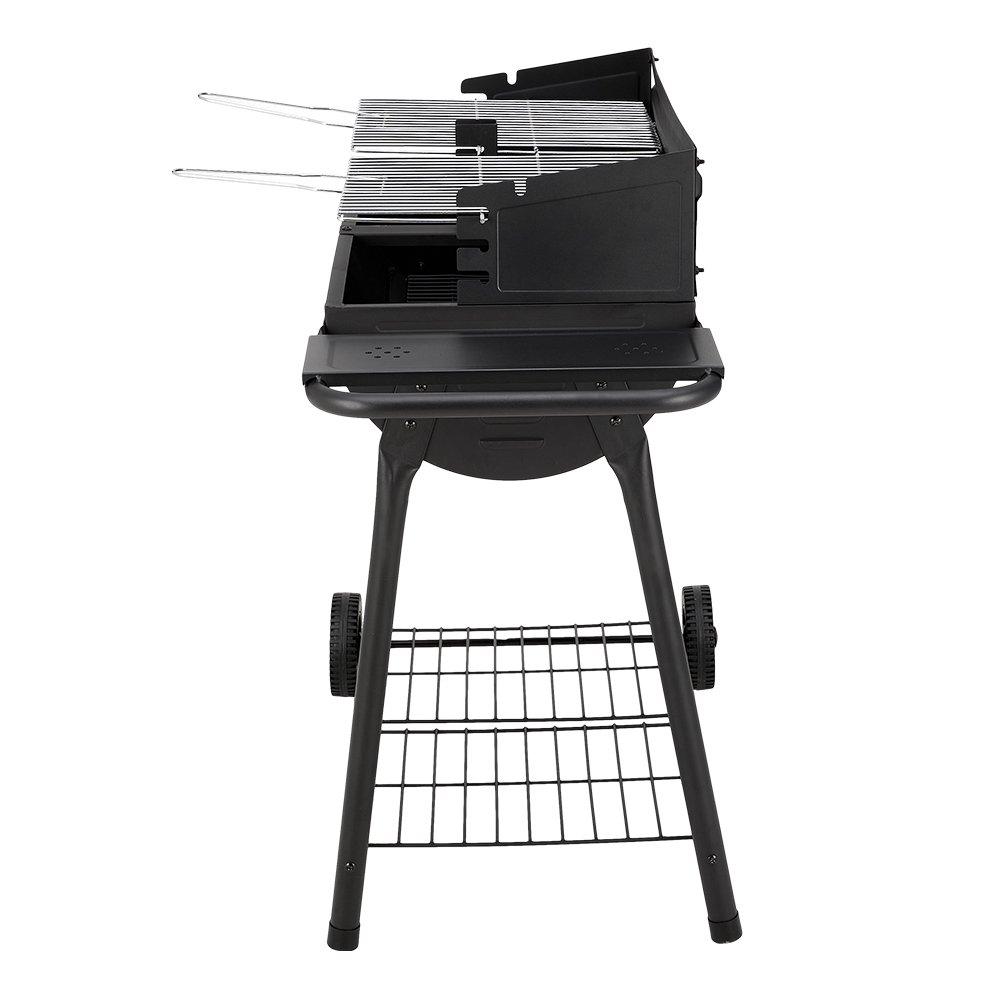Black - Breeins - Outdoor Garden Charcoal Grill with Wheels - 5