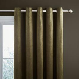Catherine Lansfield Kingsley Matt Velvet Lined Eyelet Curtains