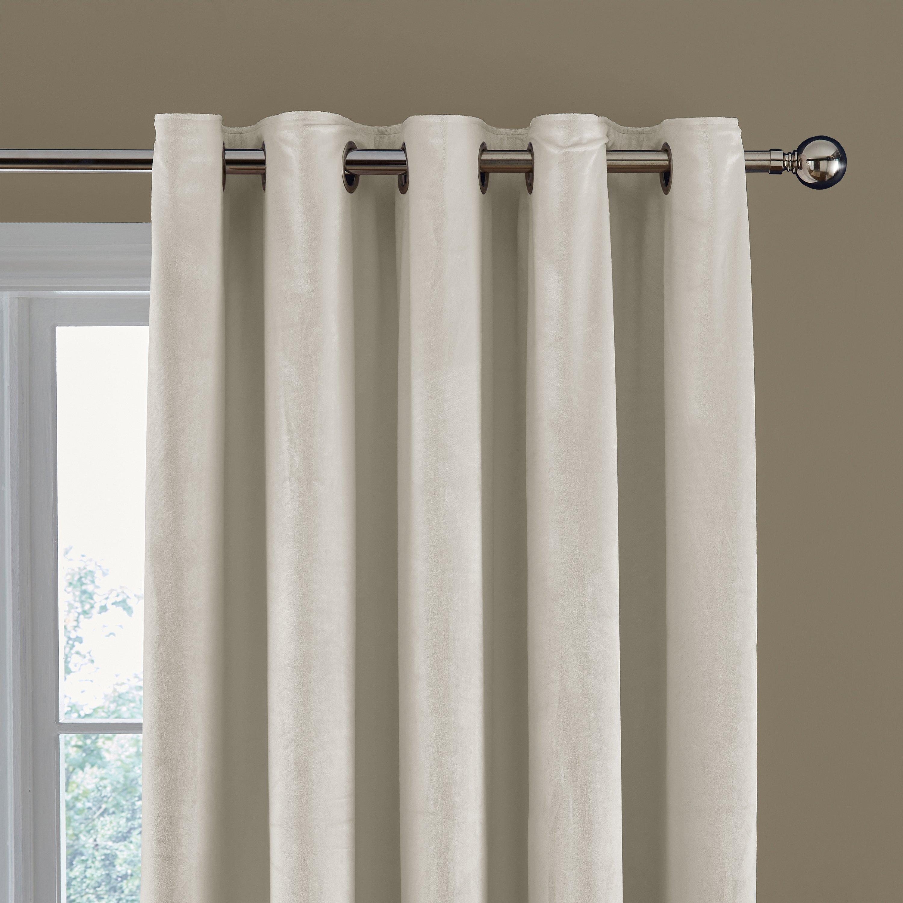 Kingsley Matt Velvet Lined Eyelet Curtains